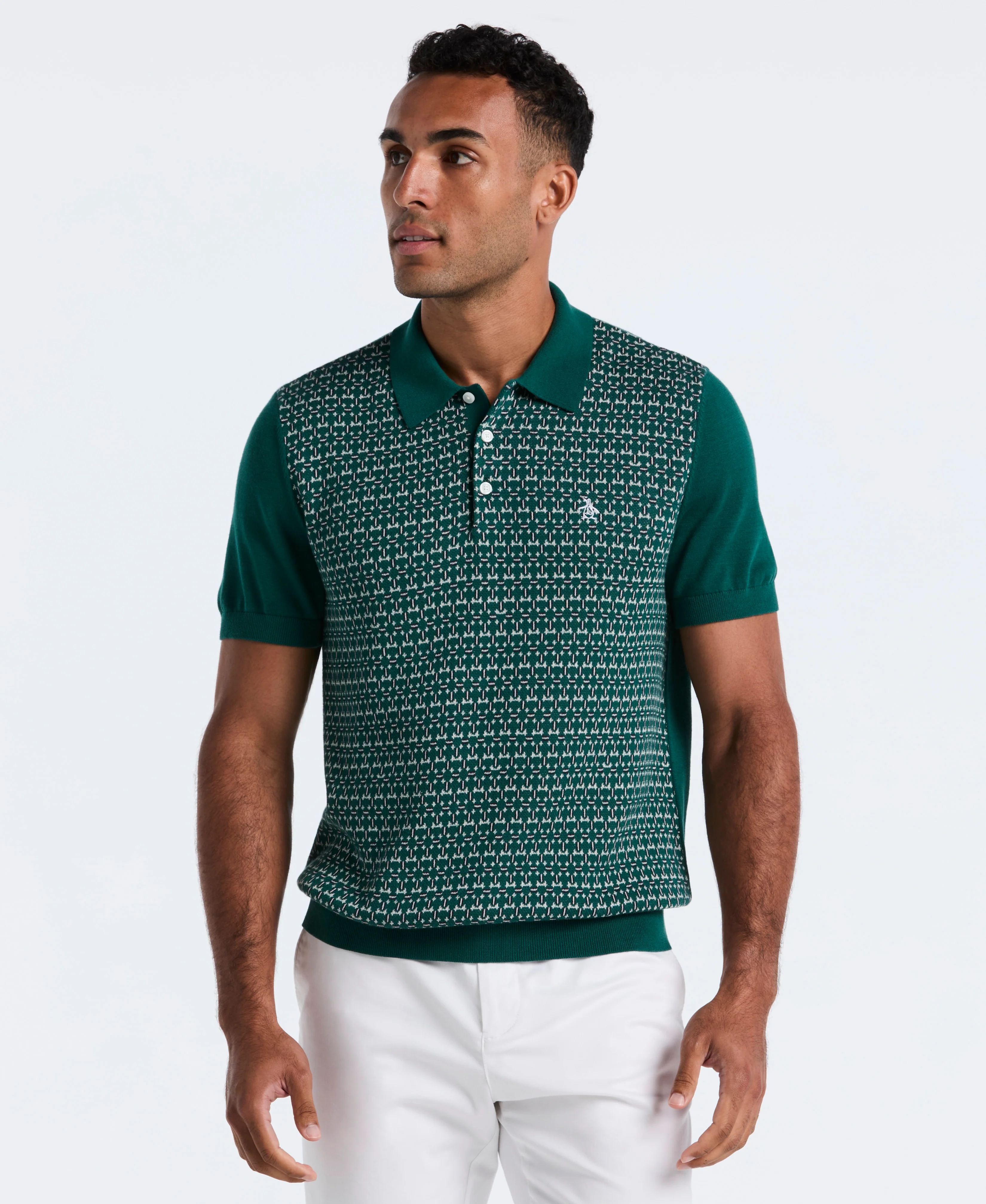 Jacquard Ribbed Sweater Polo - Image 5