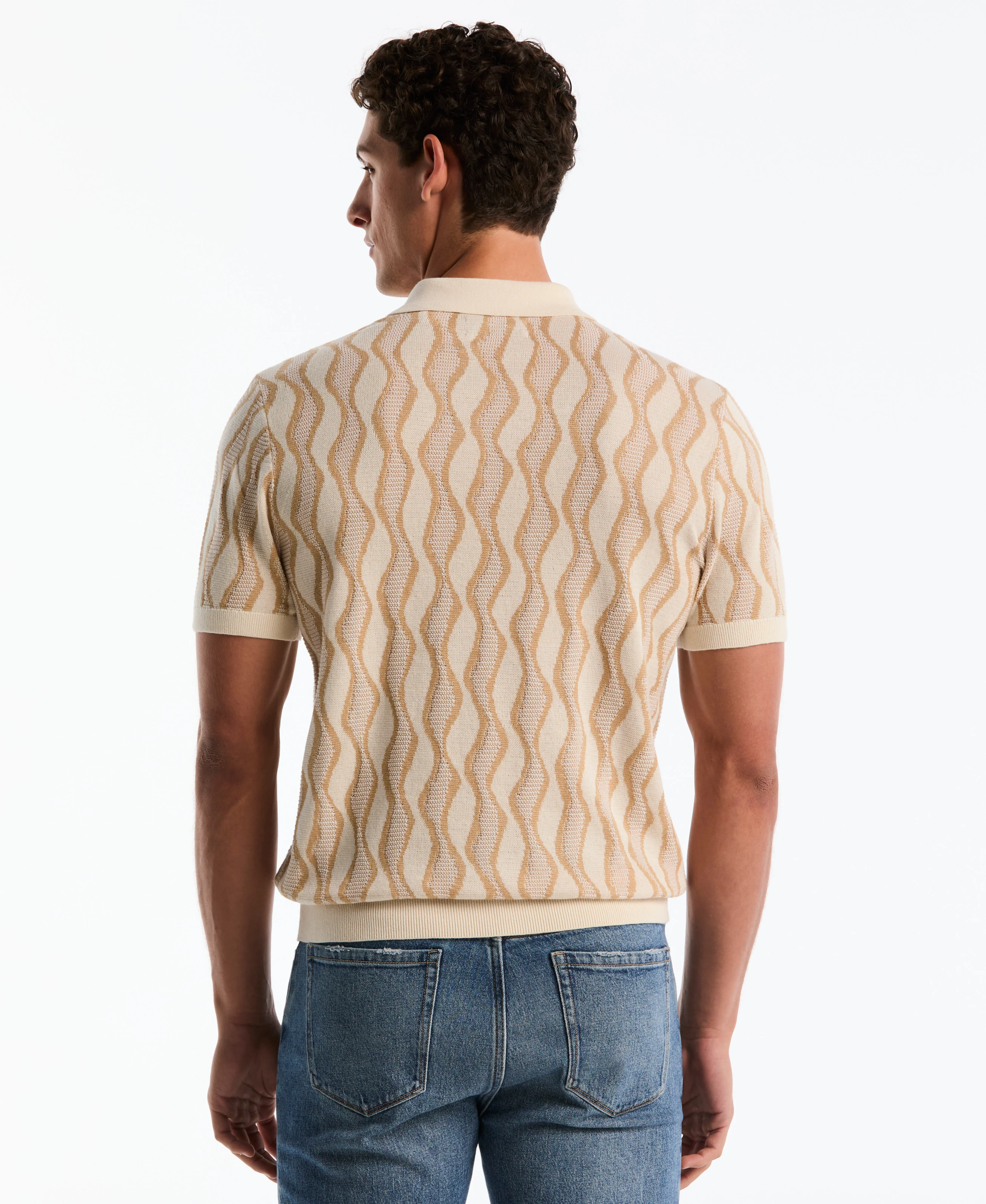 Jacquard Waves Sweater Polo - Image 2