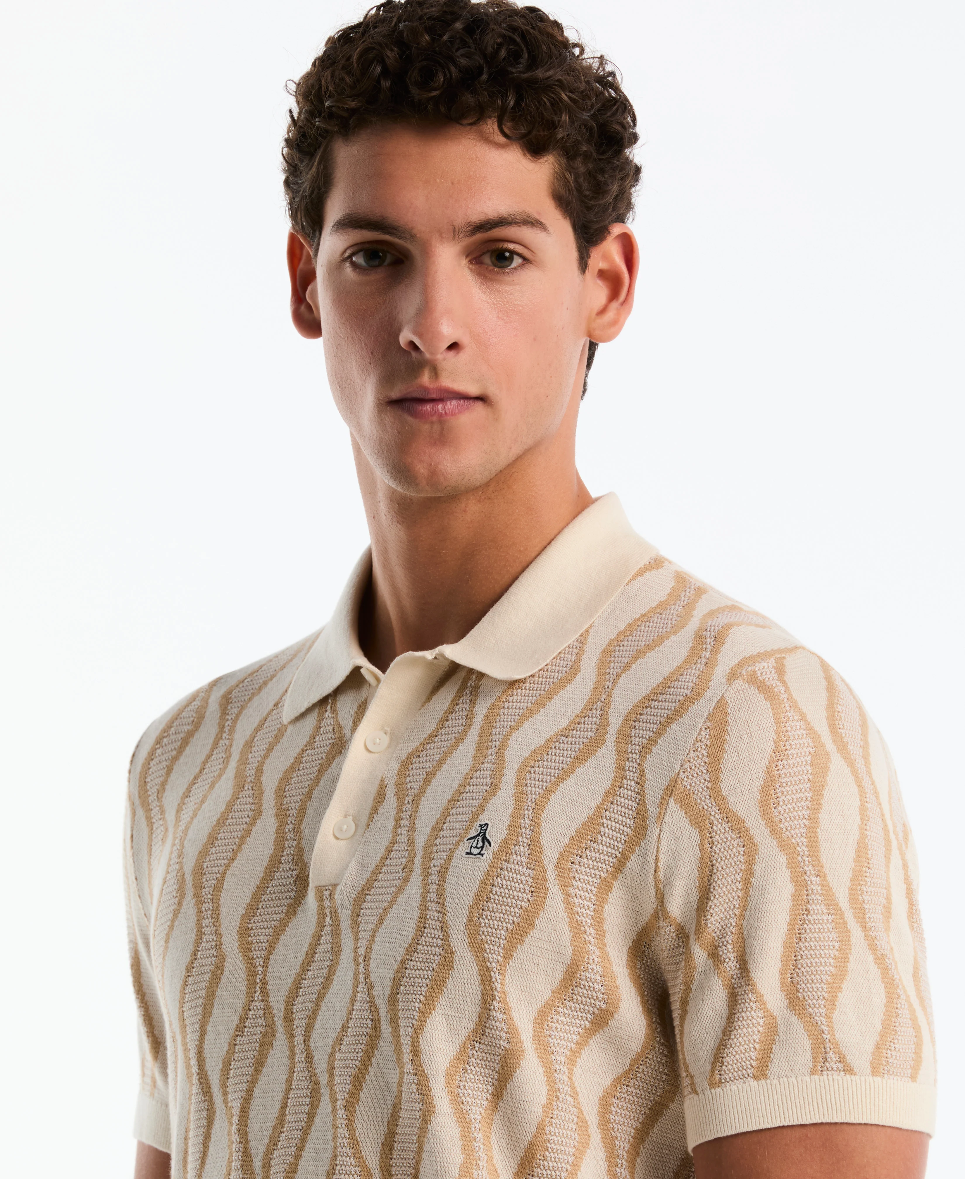 Jacquard Waves Sweater Polo - Image 3