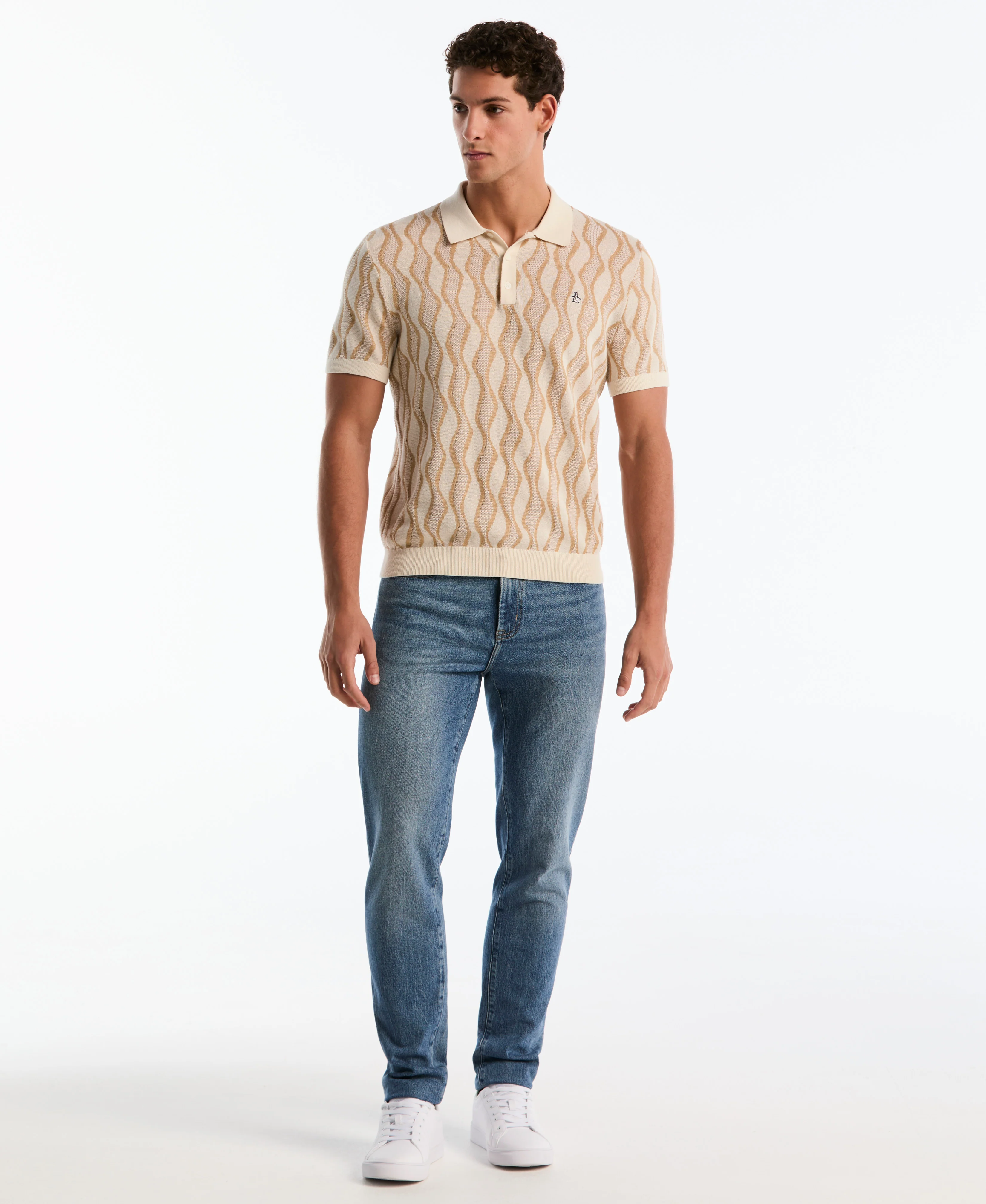 Jacquard Waves Sweater Polo - Image 4