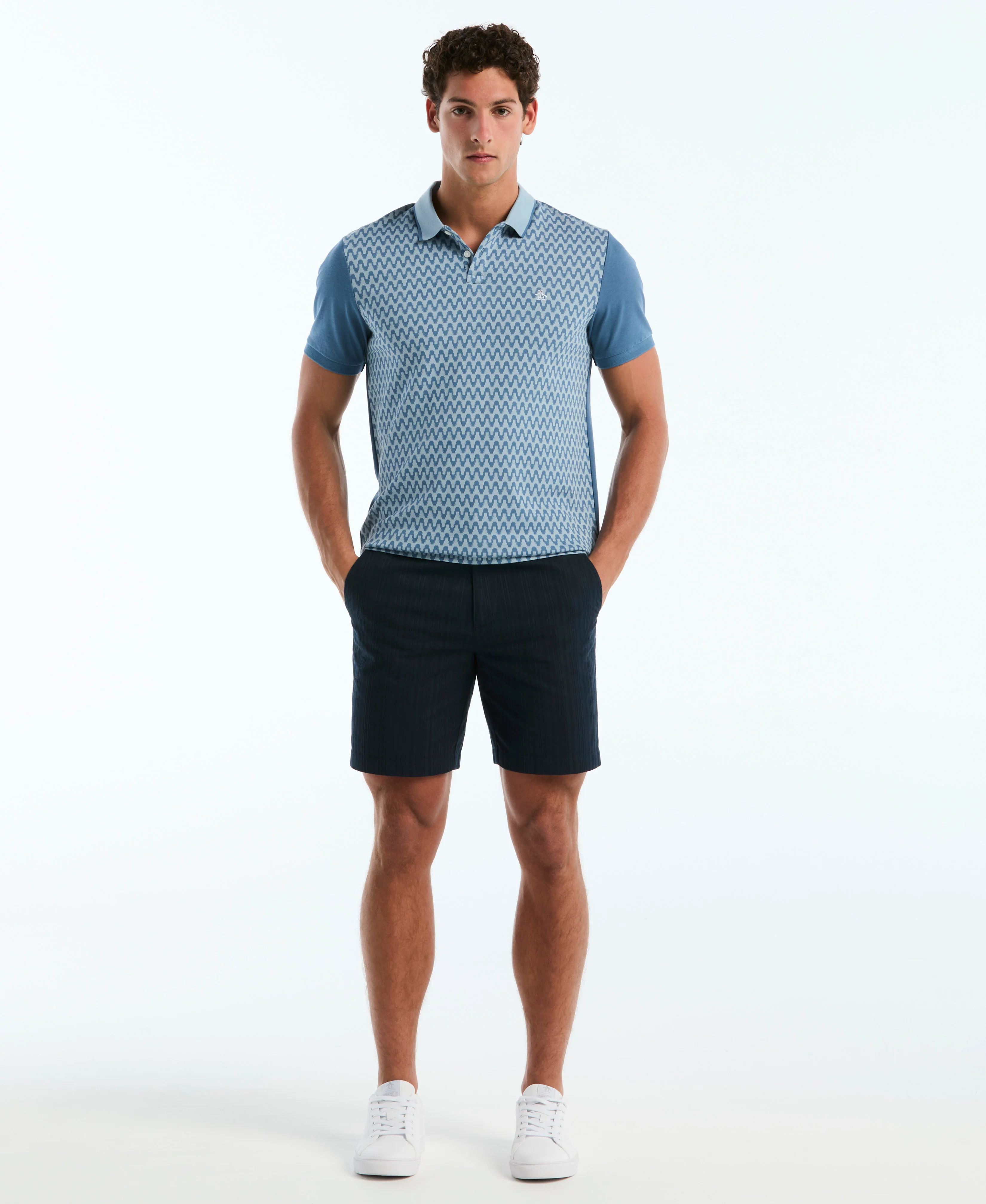 Jacquard Color Block Wavy Polo - Image 4