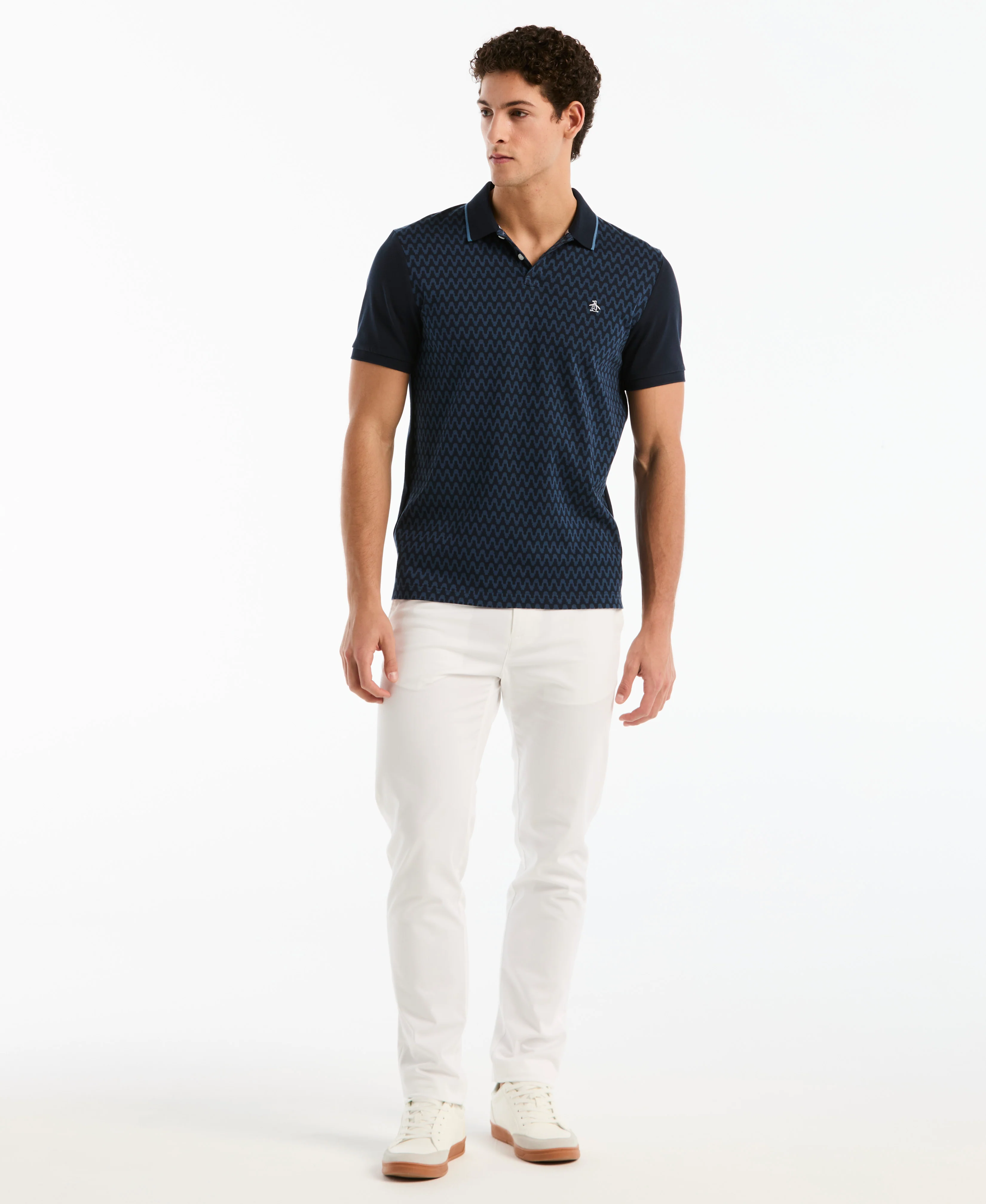 Jacquard Color Block Wavy Polo - Image 8