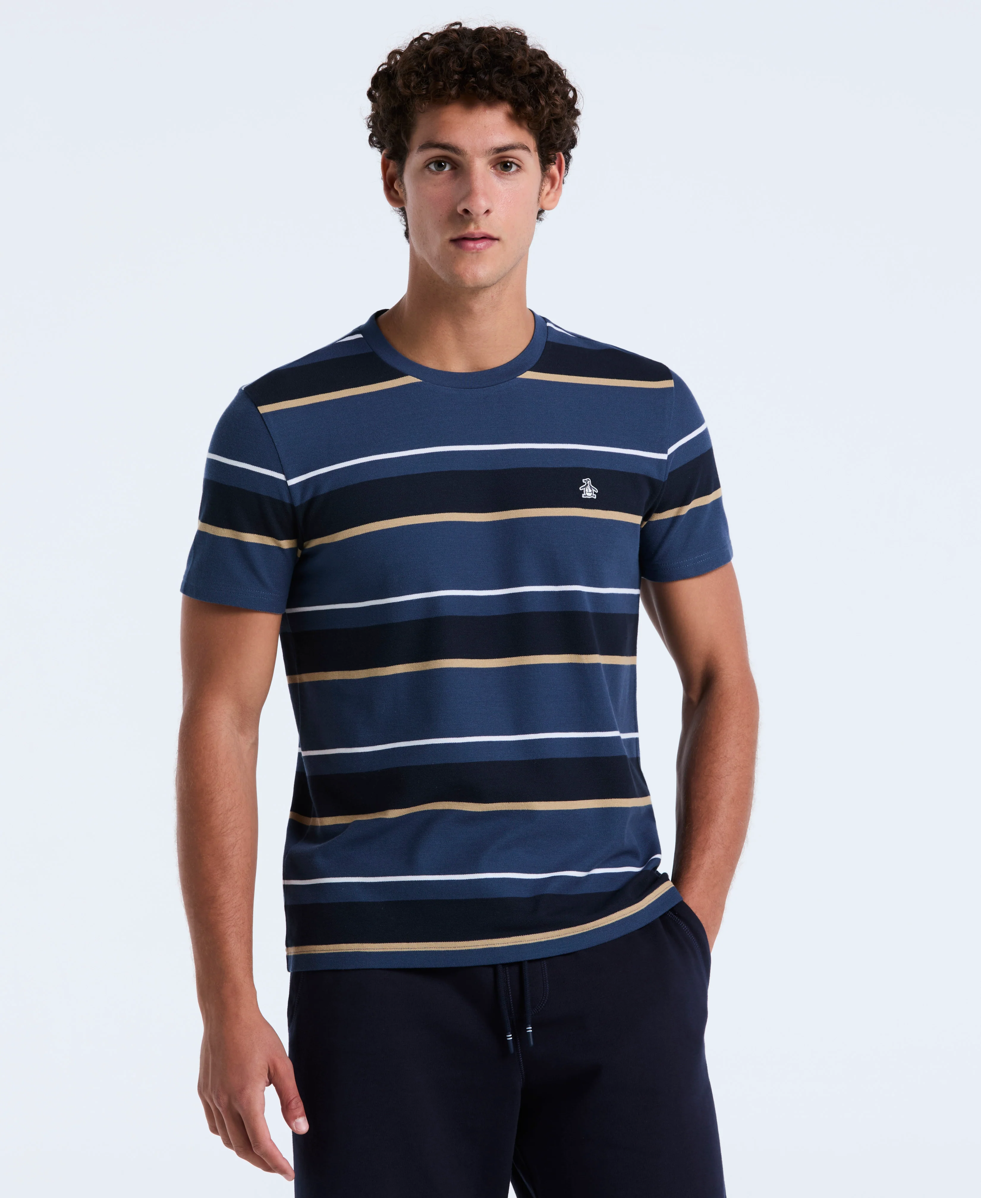 Pique Engineered Stripe Tee - Image 5