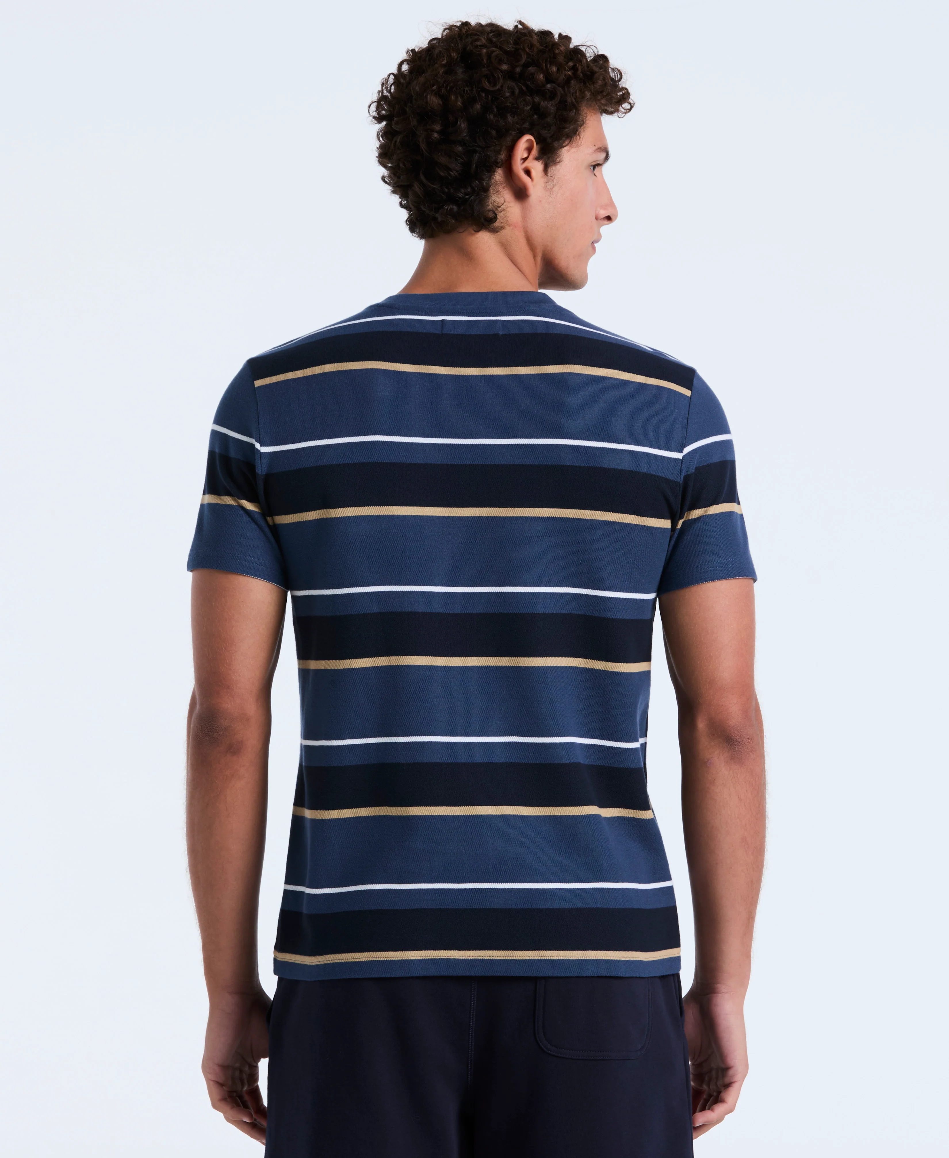 Pique Engineered Stripe Tee - Image 6