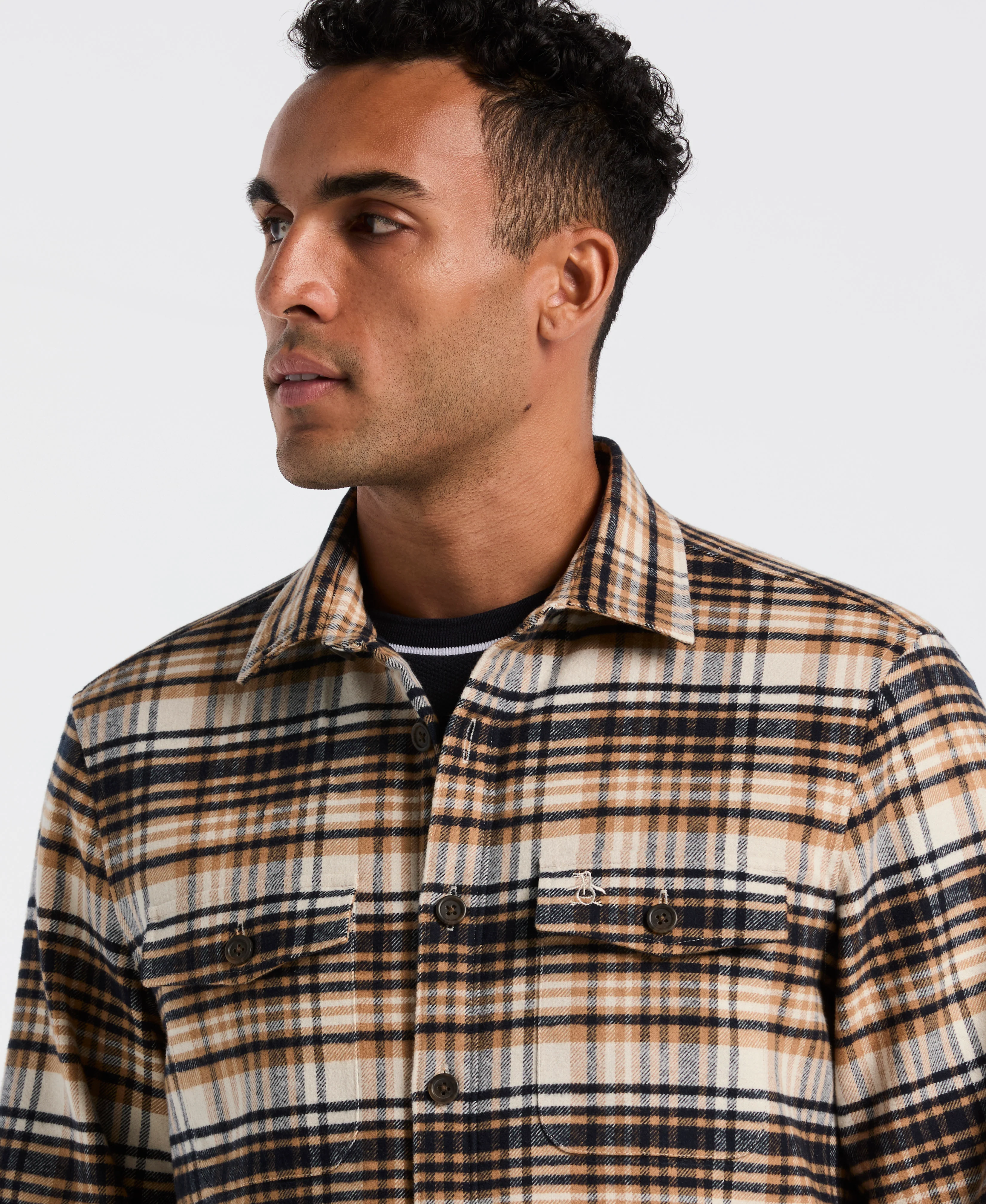 Plaid Flannel Button-Up Jacket - Image 3