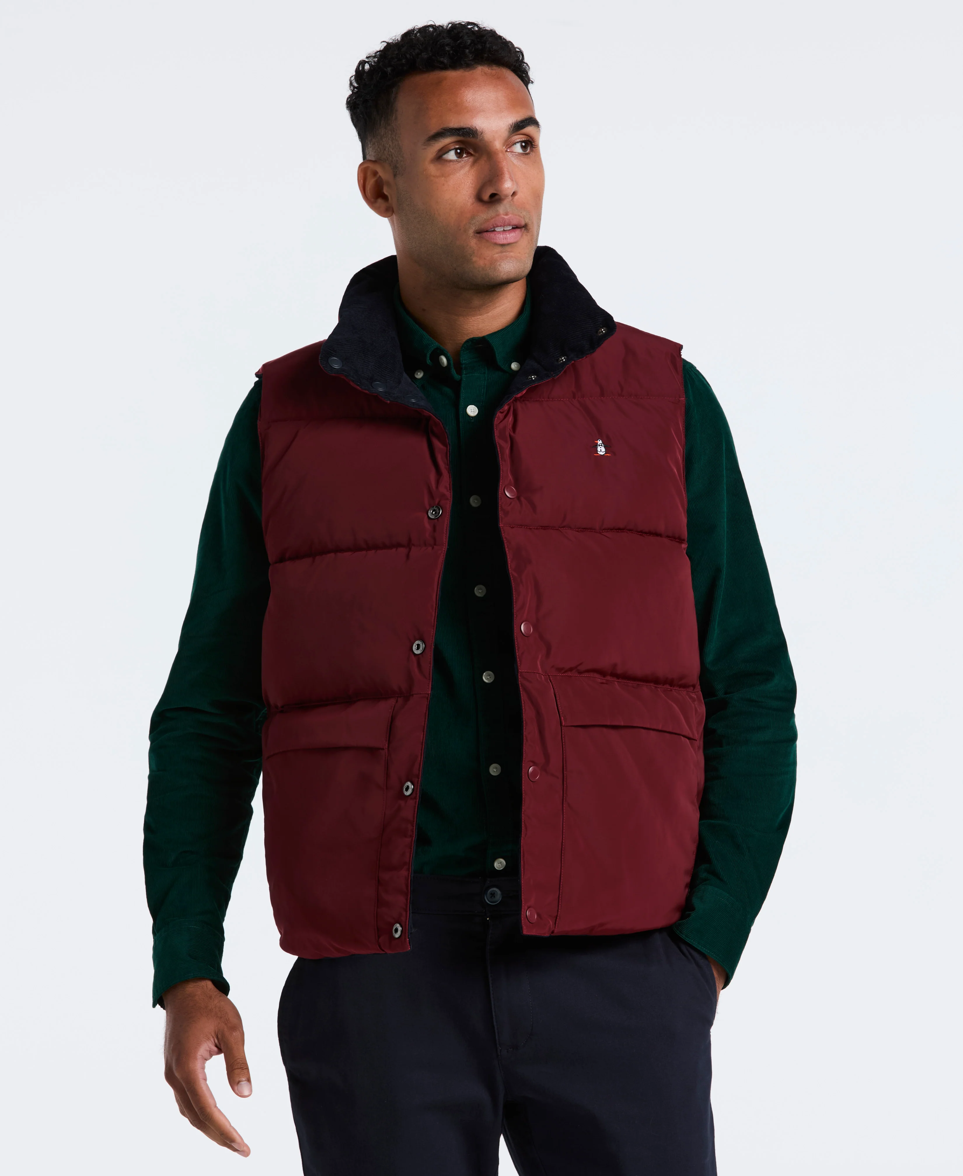Corduroy Reversible Puffer Vest - Image 3