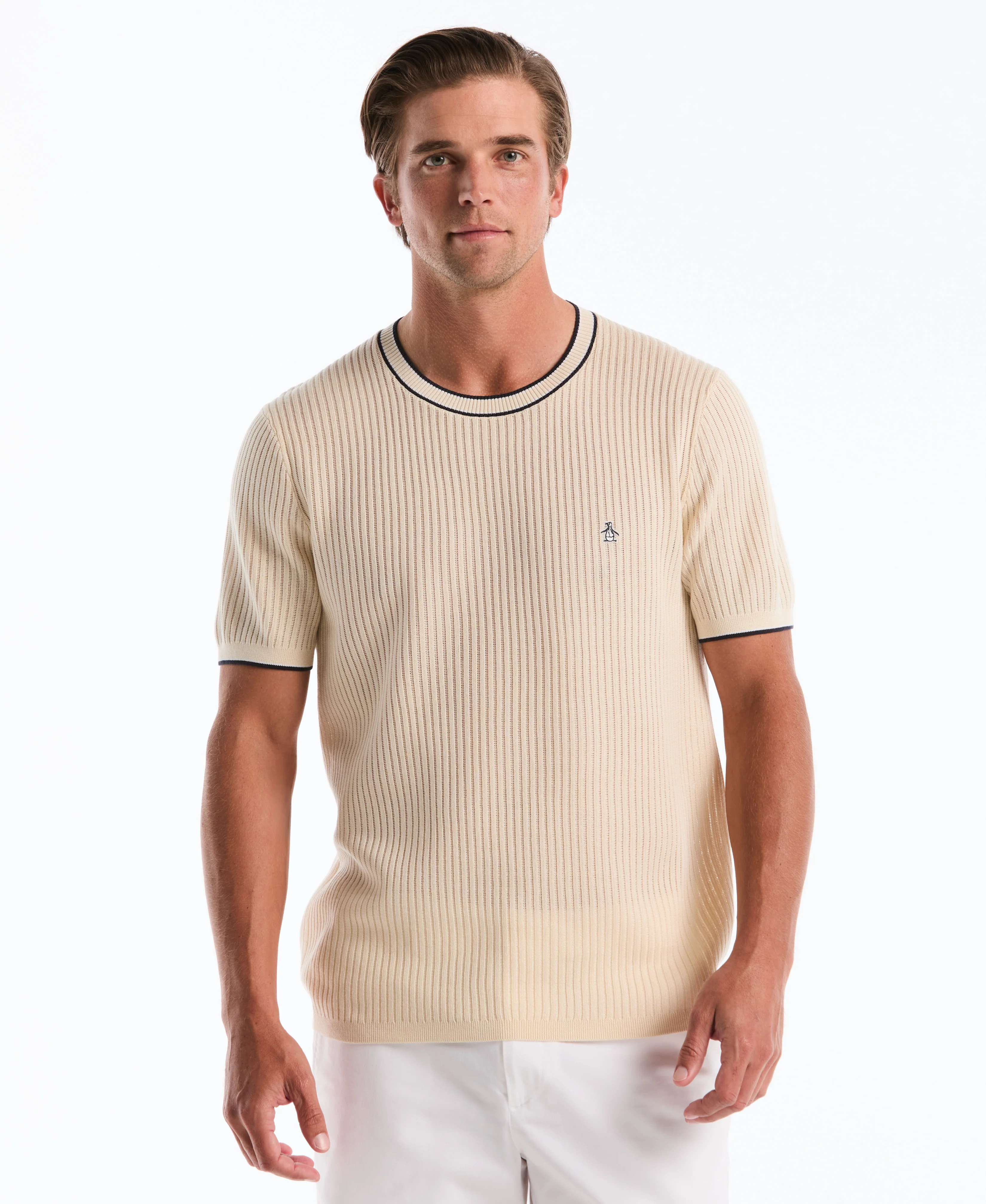 Cotton Ribbed Sweater Tee