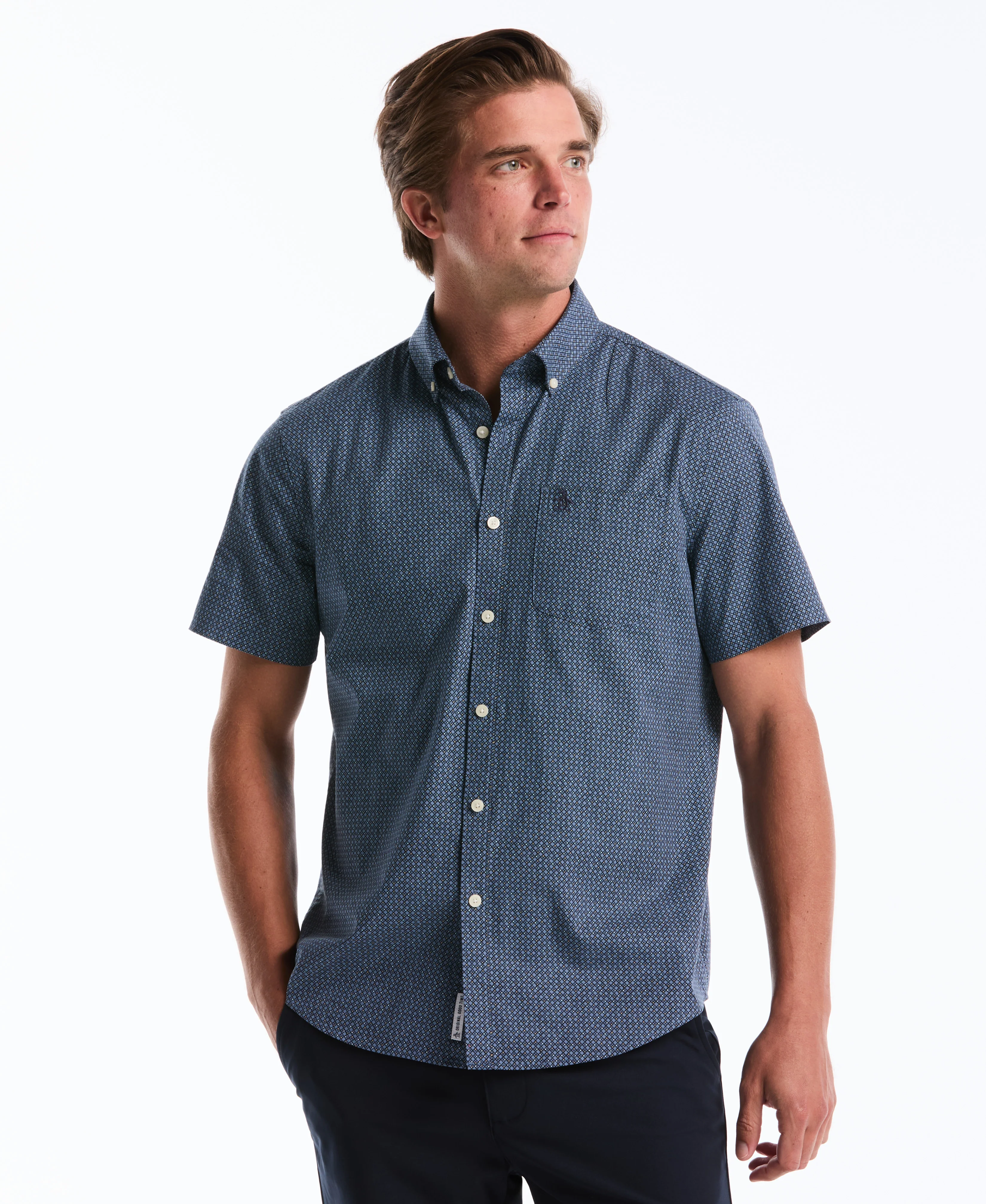 Micro Geo Print Cotton Shirt