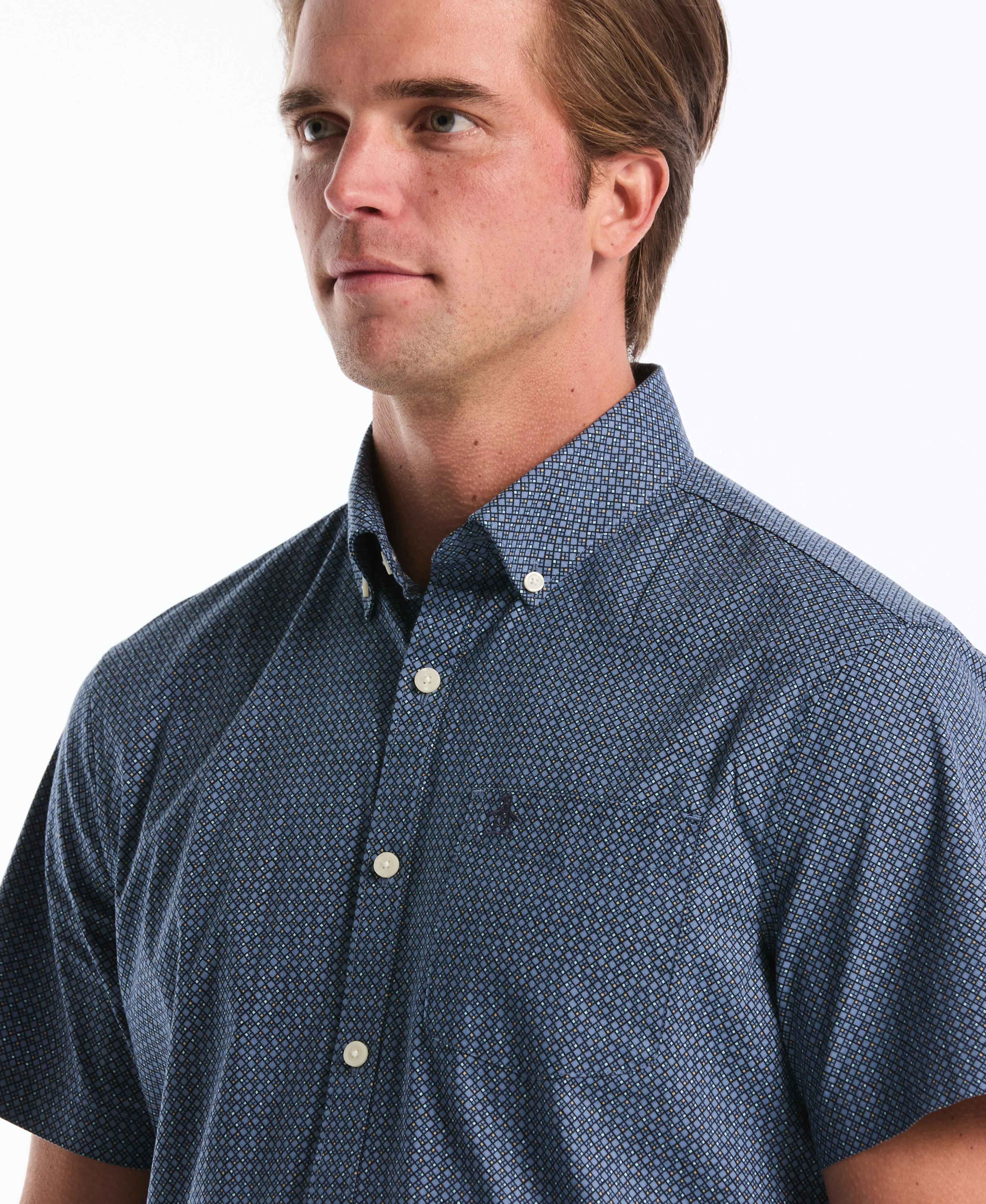 Micro Geo Print Cotton Shirt - Image 3