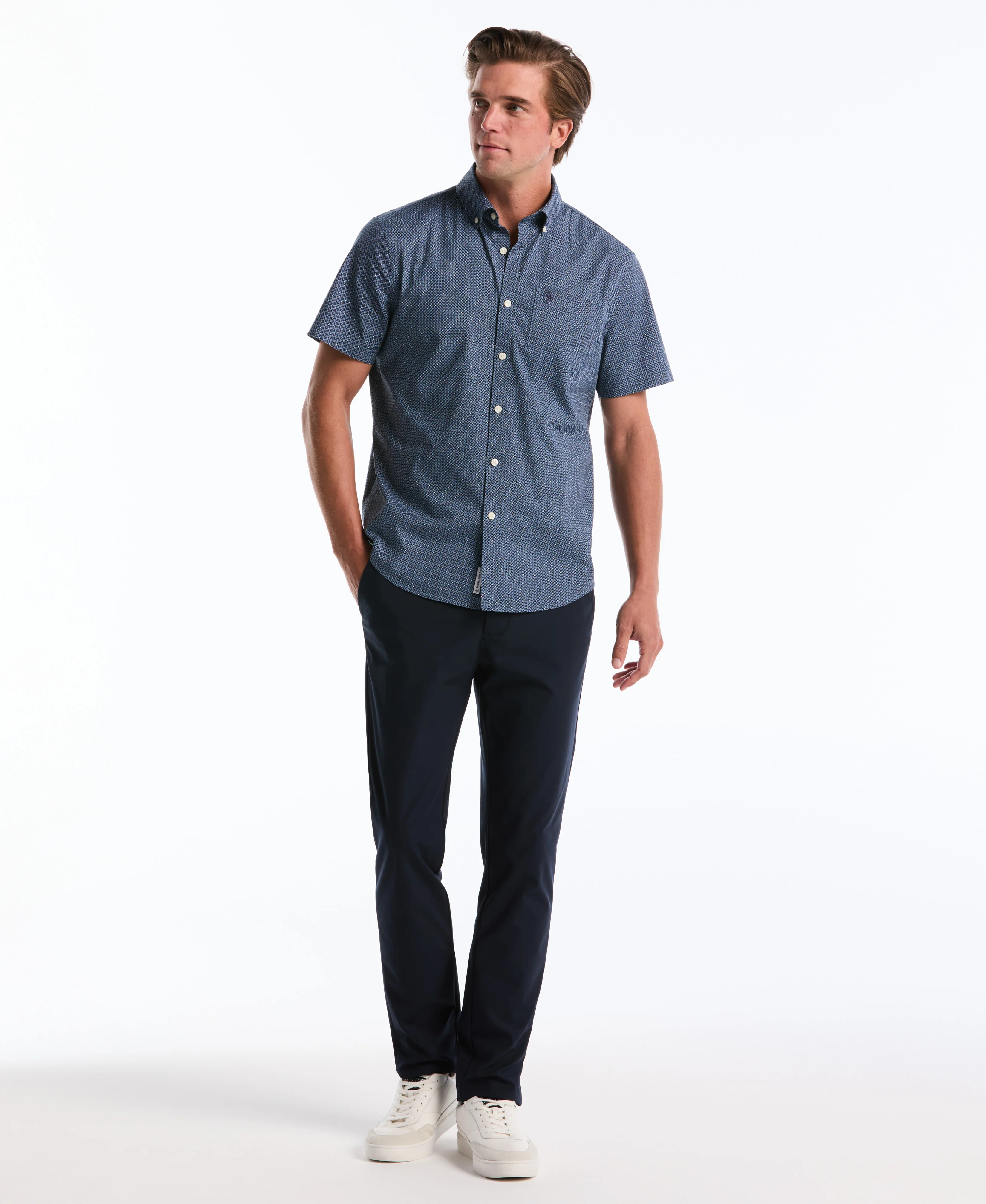 Micro Geo Print Cotton Shirt - Image 4