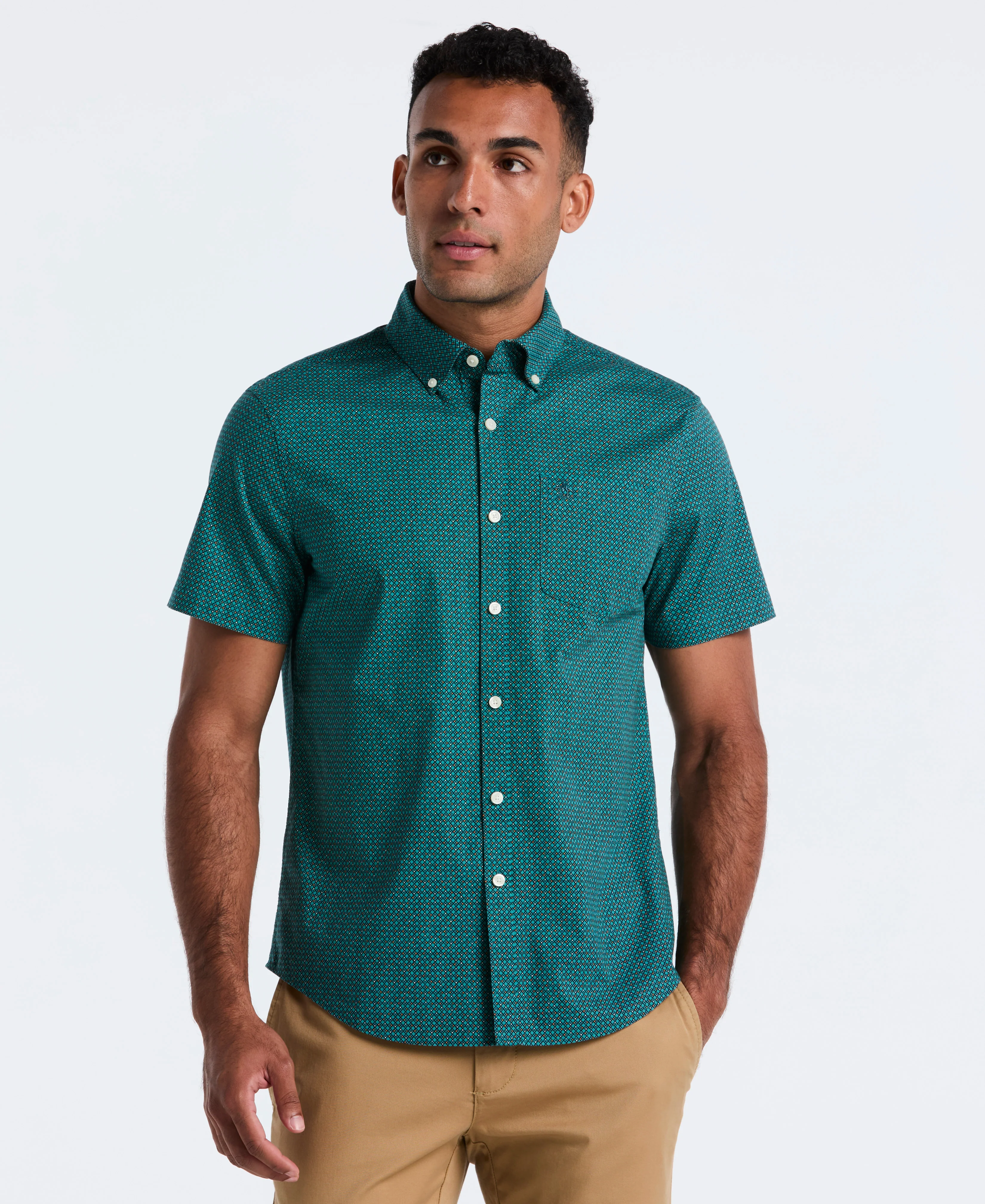 Micro Geo Print Cotton Shirt - Image 5