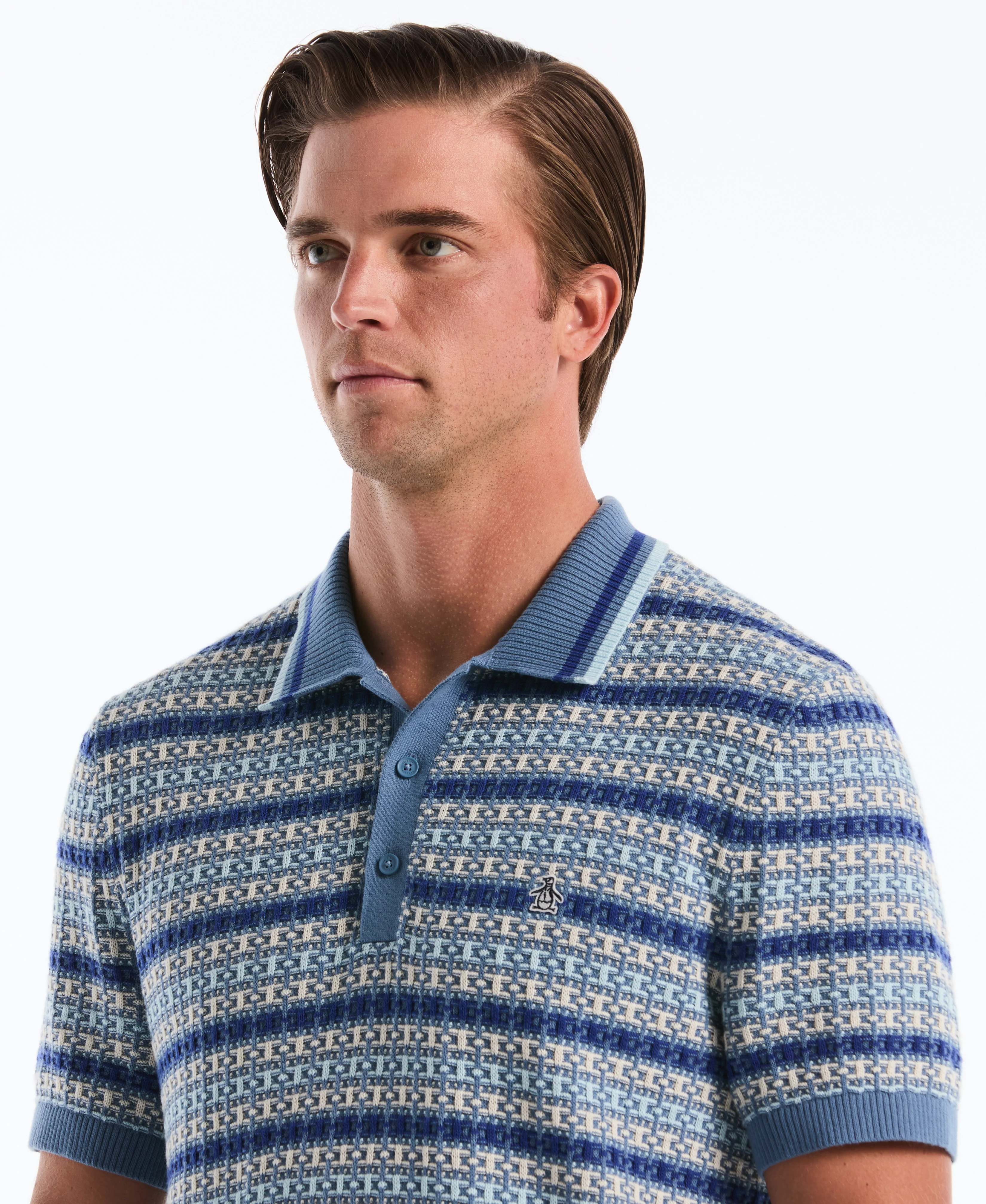 Textured Cotton Sweater Polo - Image 3