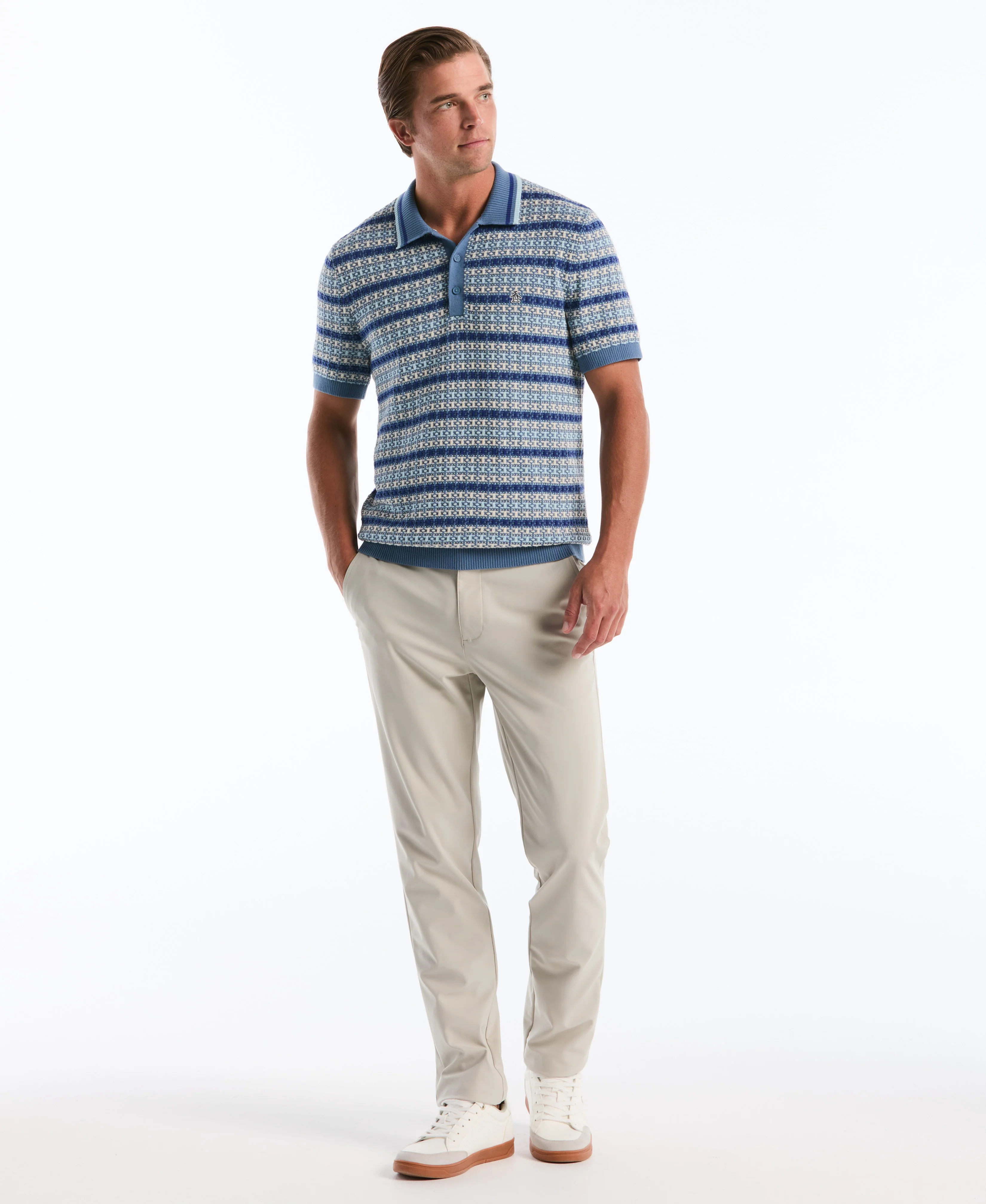 Textured Cotton Sweater Polo - Image 4