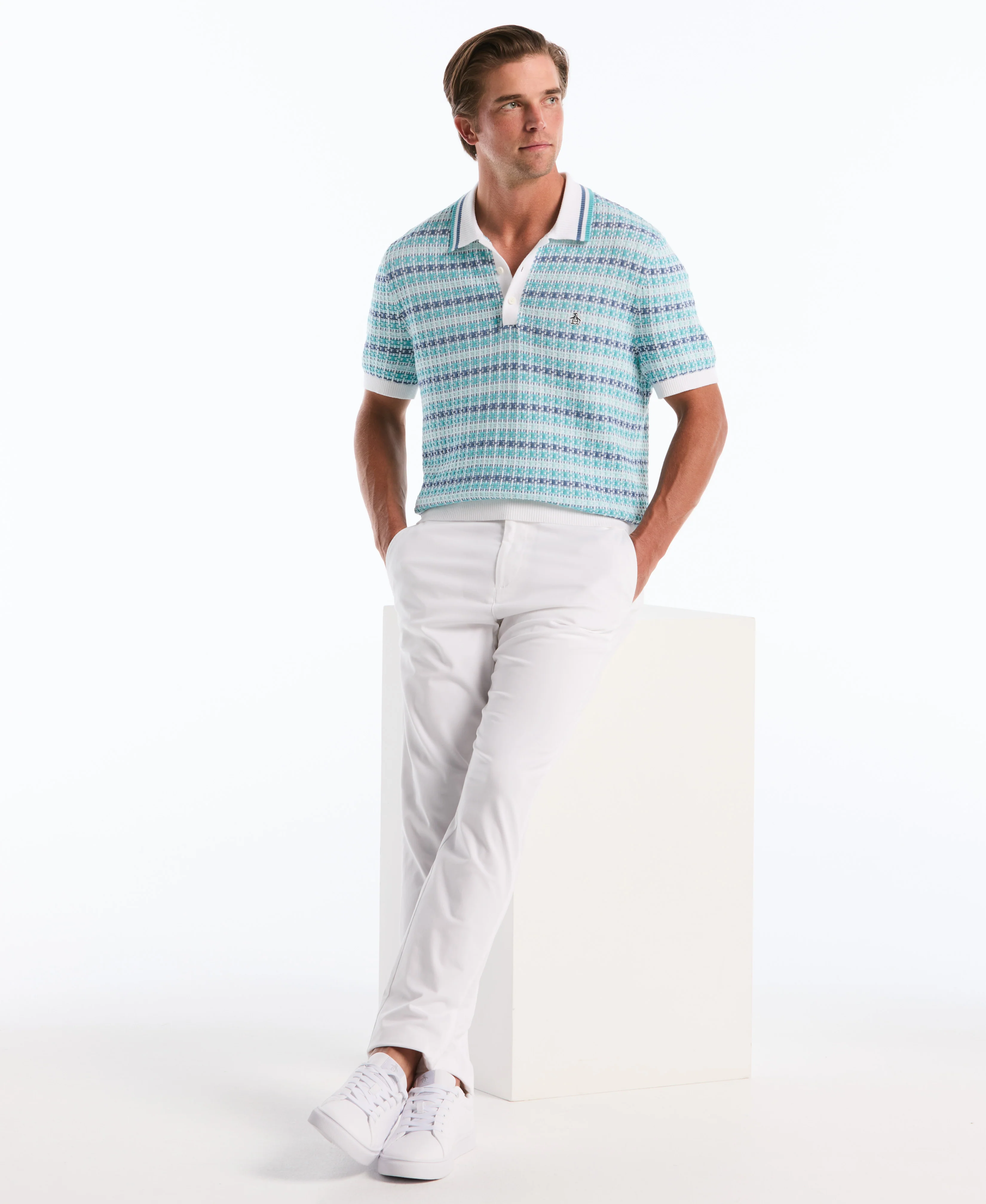 Textured Cotton Sweater Polo - Image 7