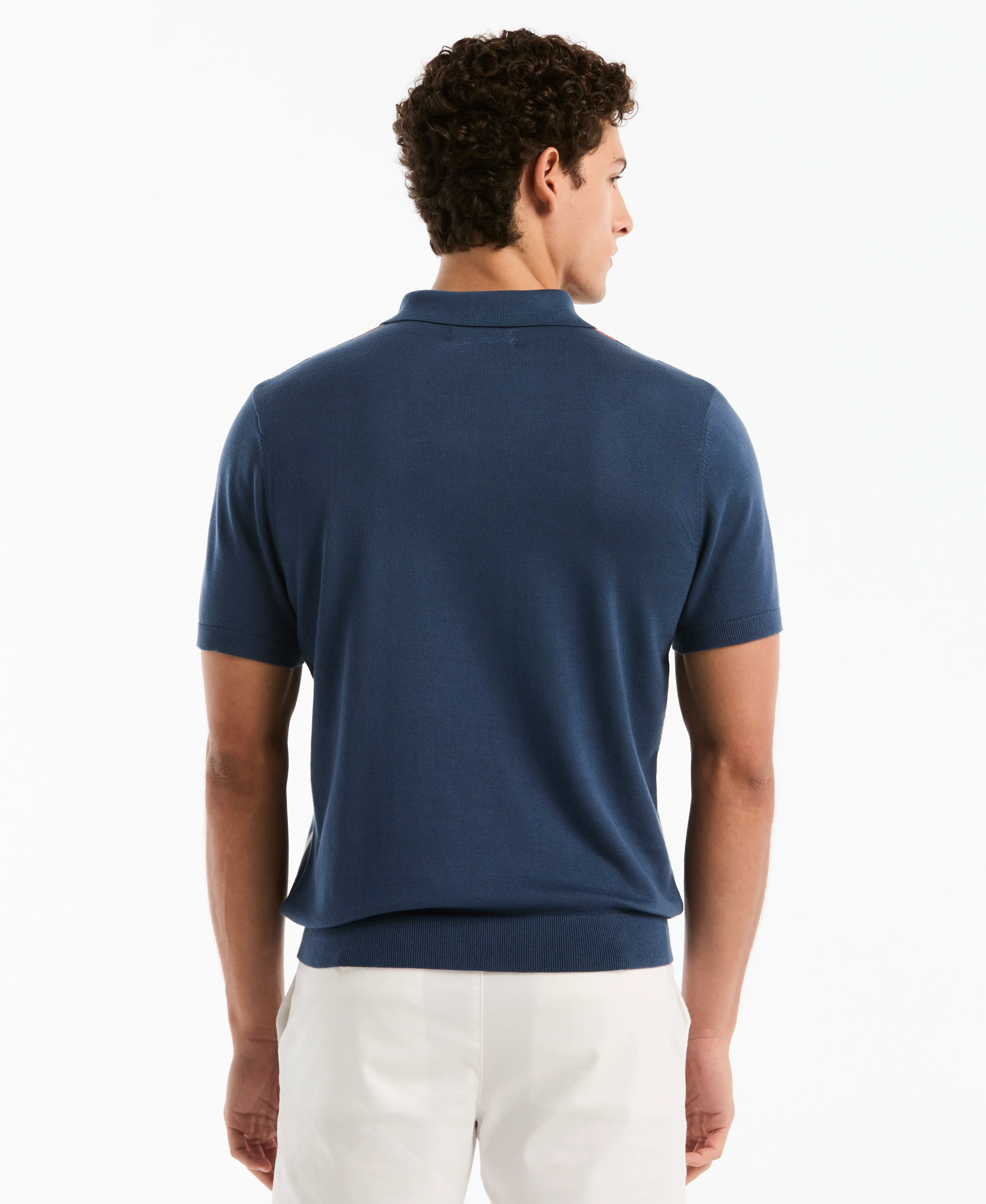 Vertical Color Stripe Sweater Polo - Image 2