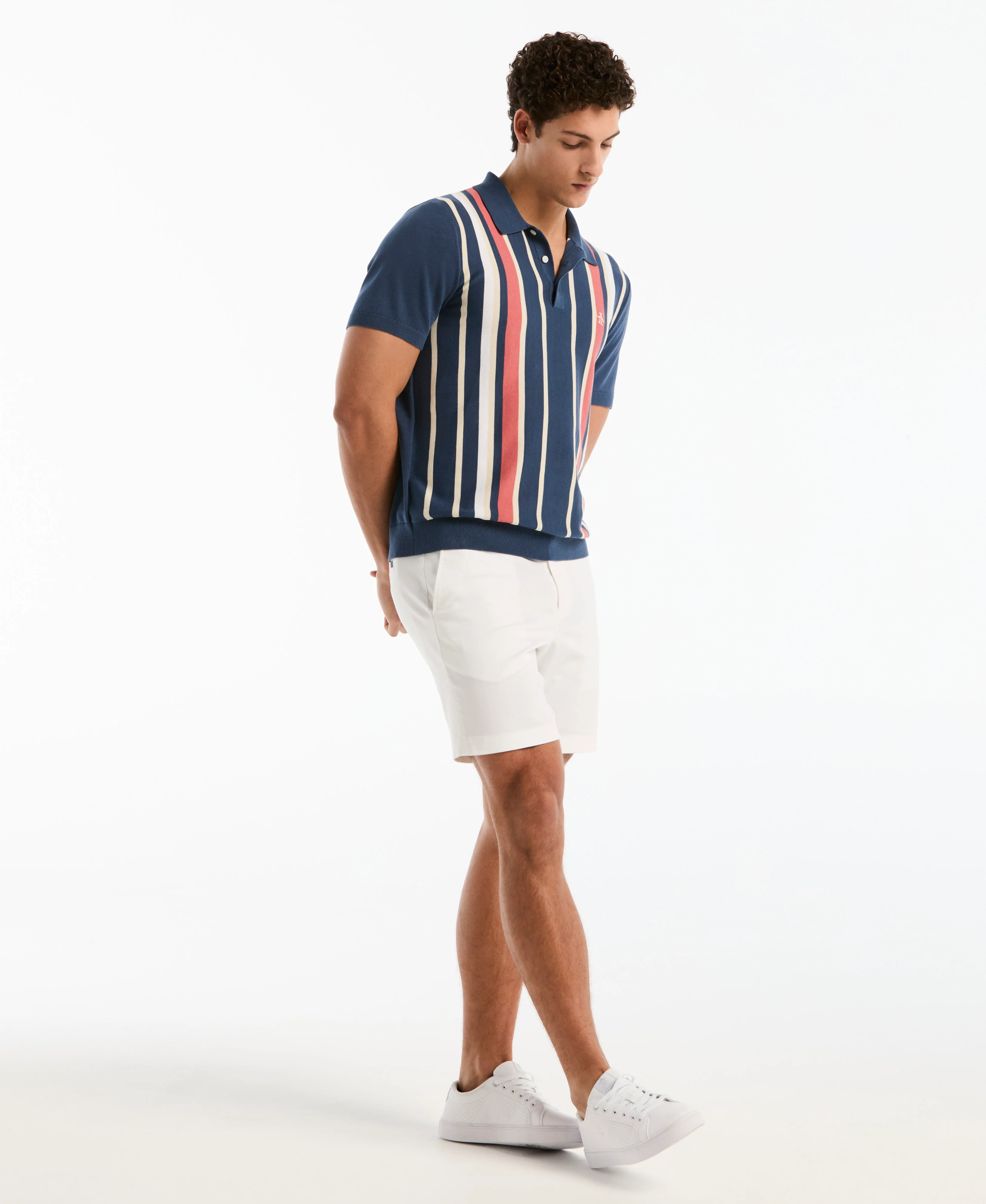 Vertical Color Stripe Sweater Polo - Image 5