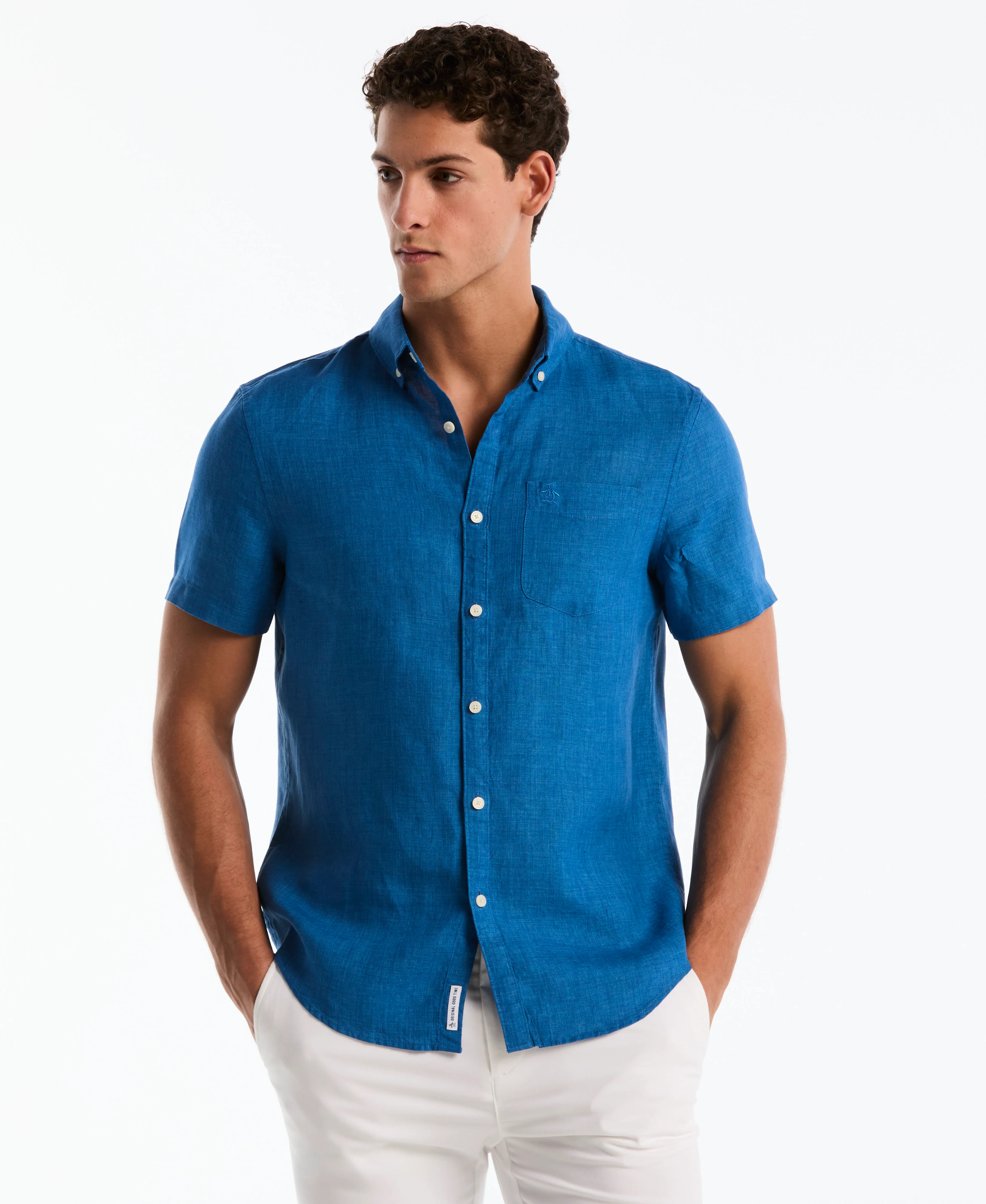 Delave Linen Button-Down Pocket Shirt