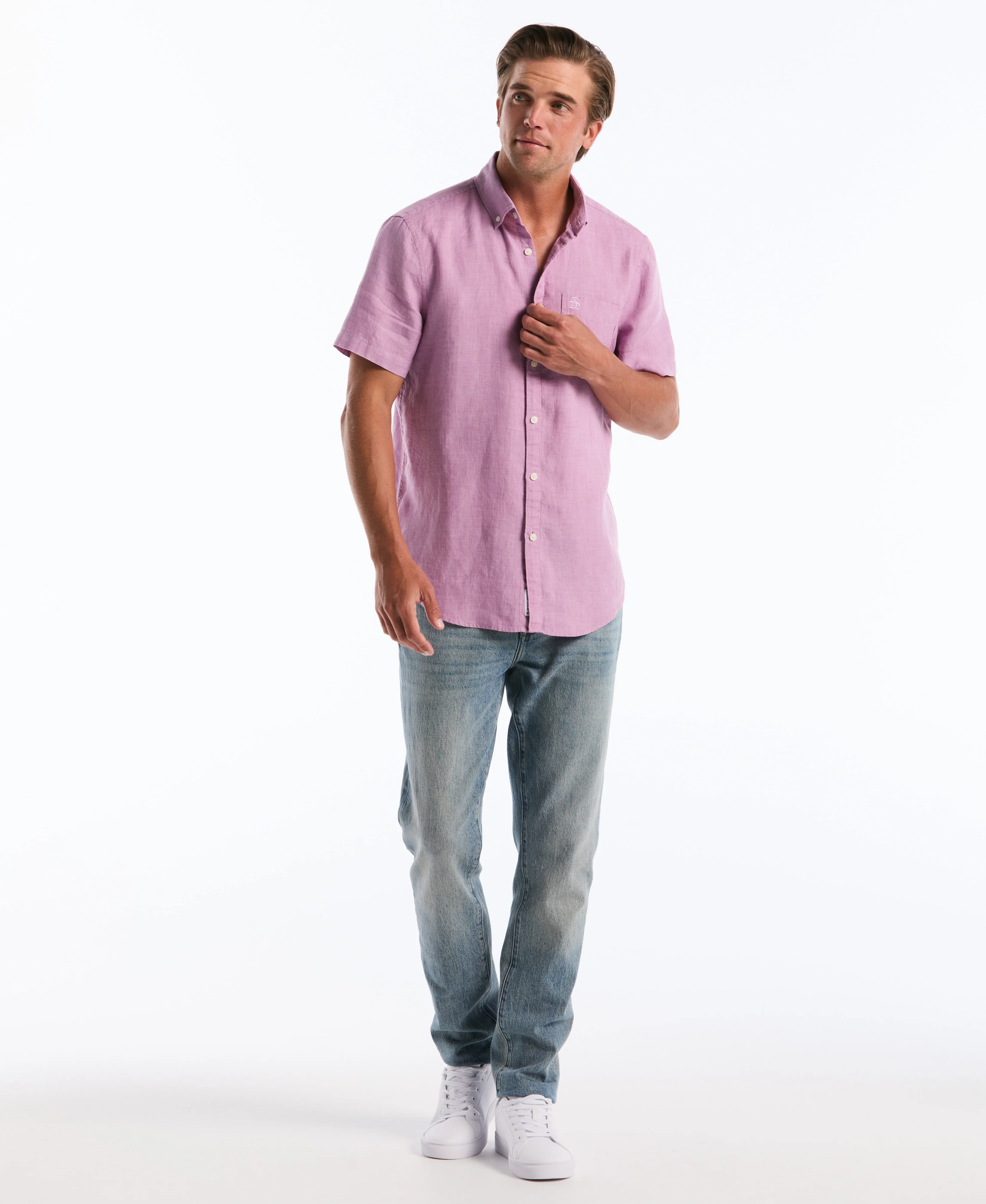 Delave Linen Button-Down Pocket Shirt - Image 12