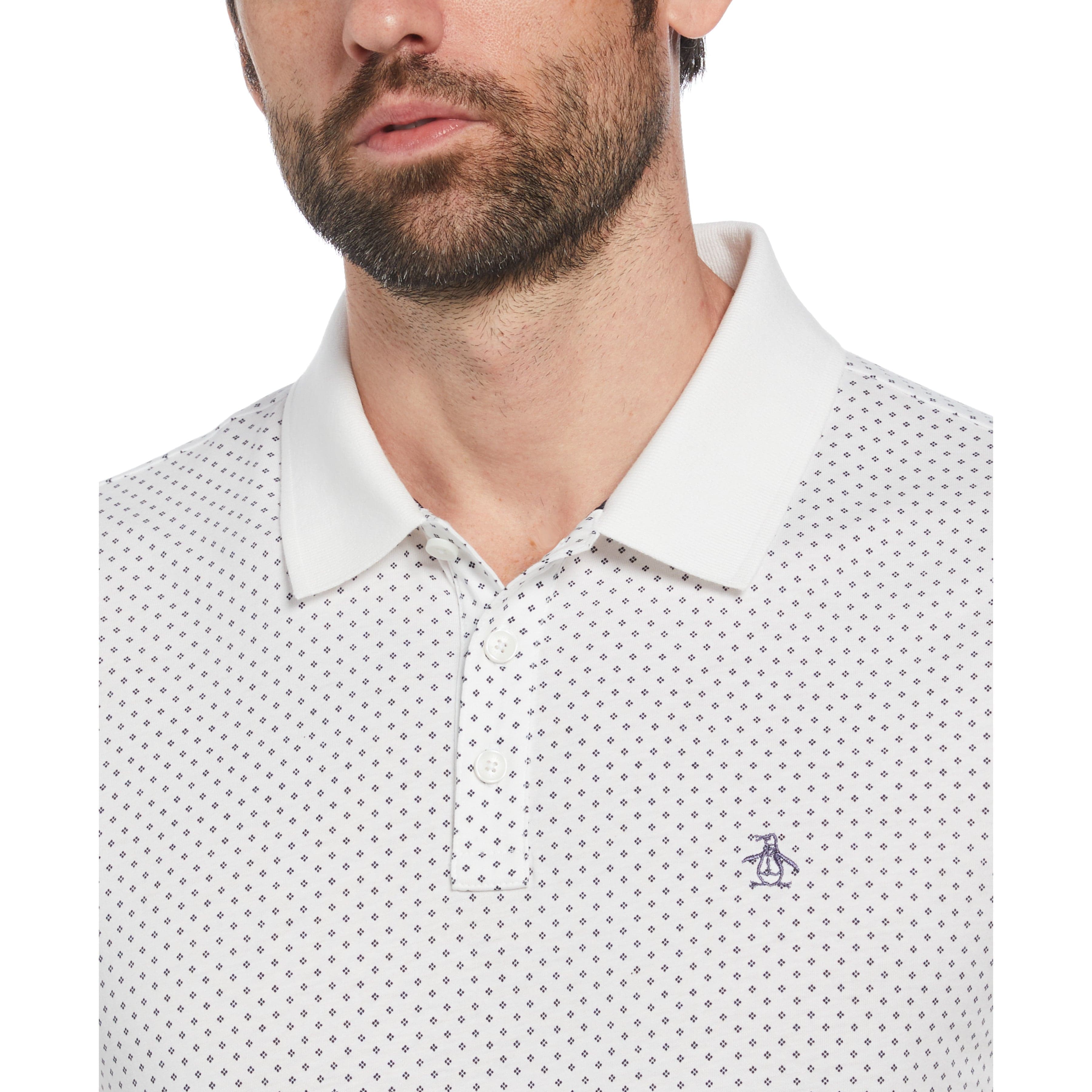 Ditsy Diamond Print Polo - Image 3
