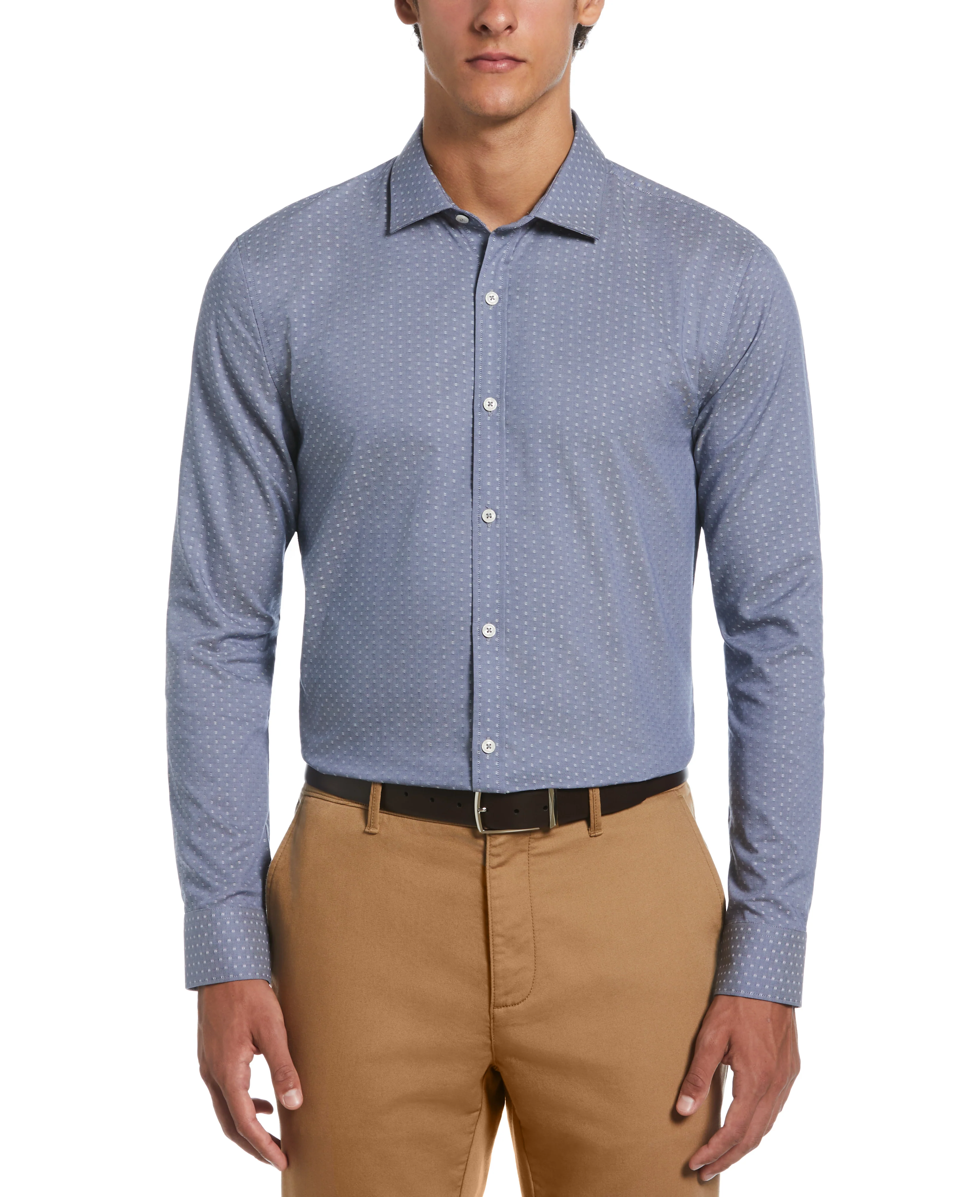 Dobby Chambray Print Dress Shirt