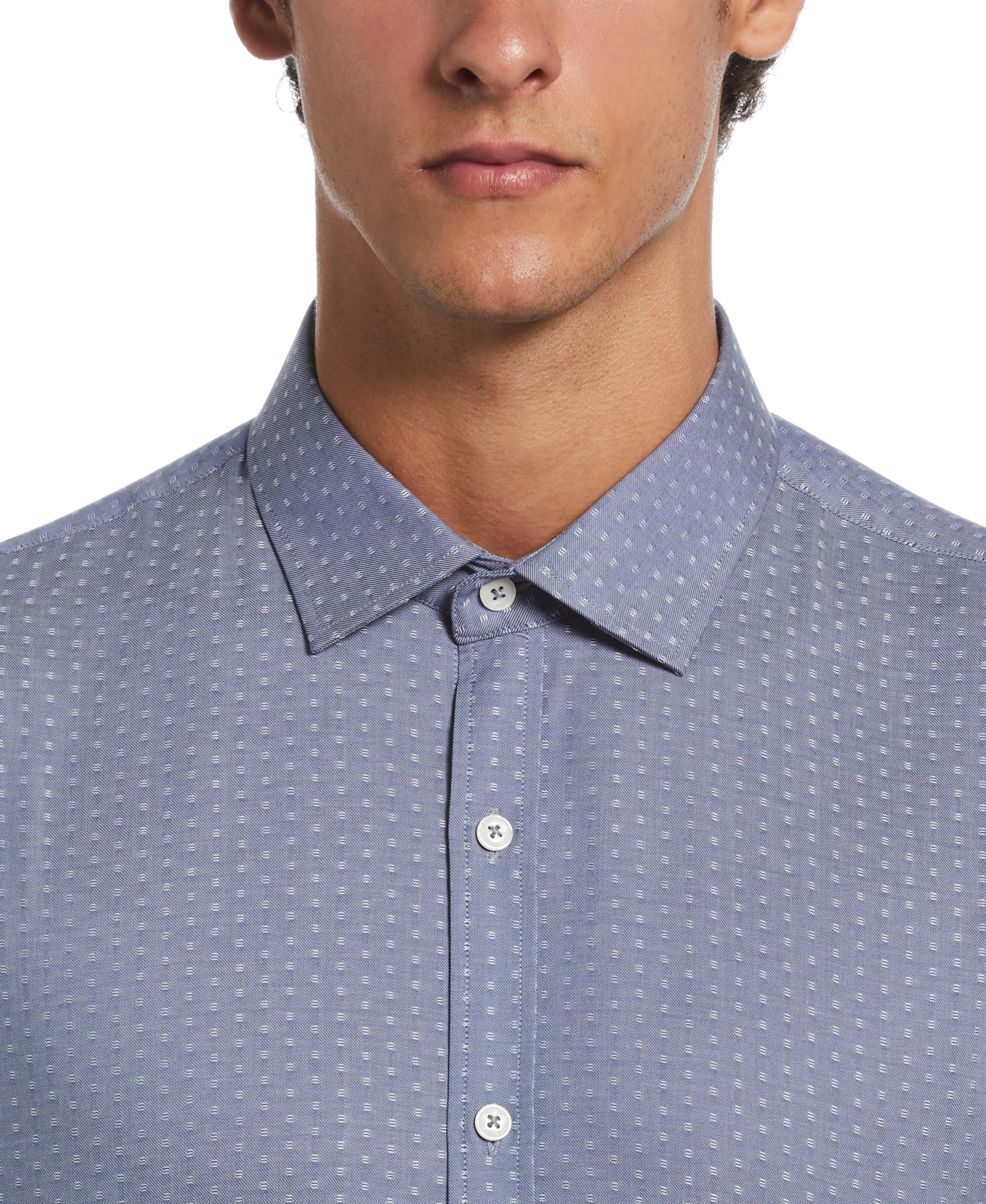 Dobby Chambray Print Dress Shirt - Image 3