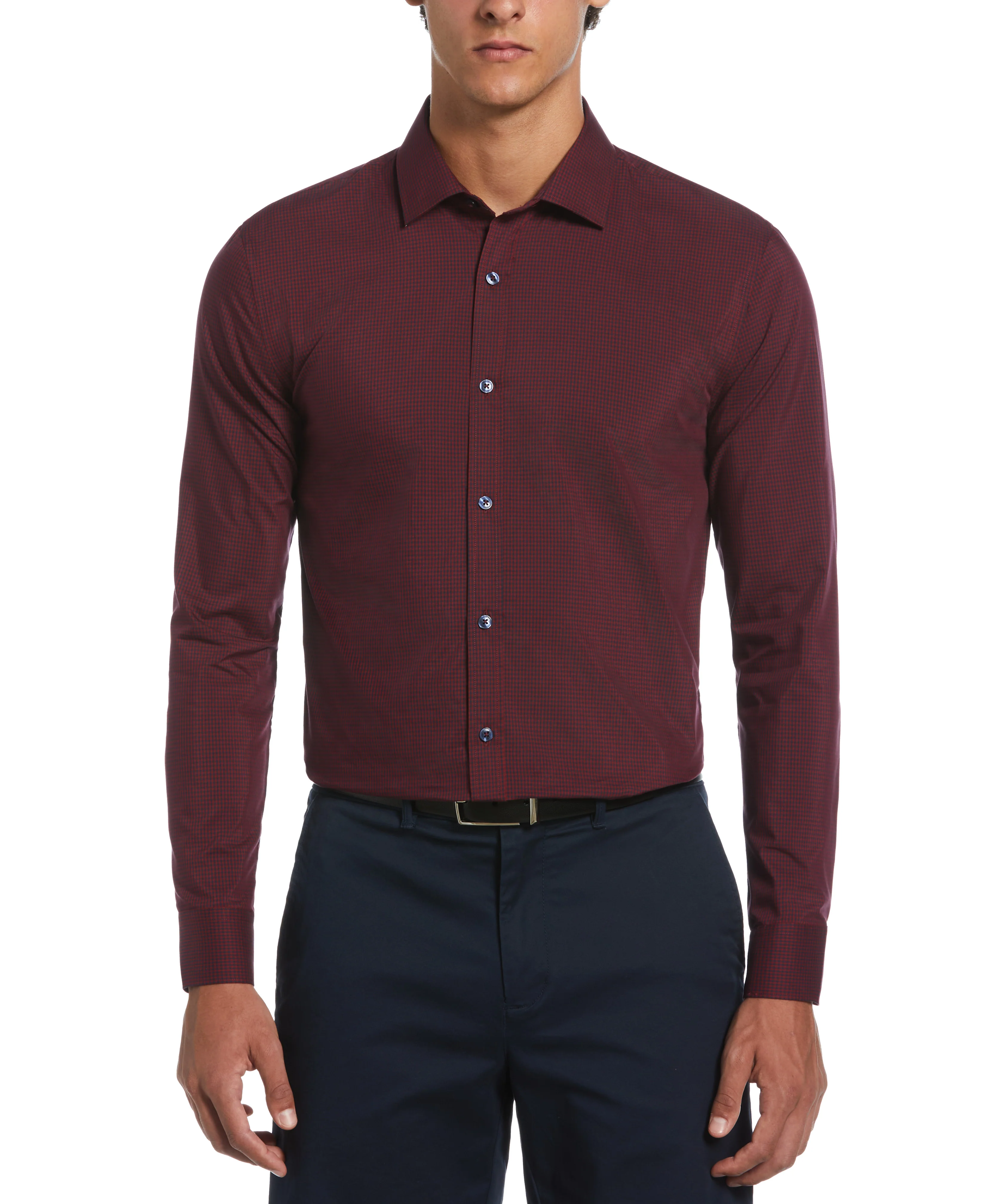 Dobby Chambray Print Dress Shirt - Image 4