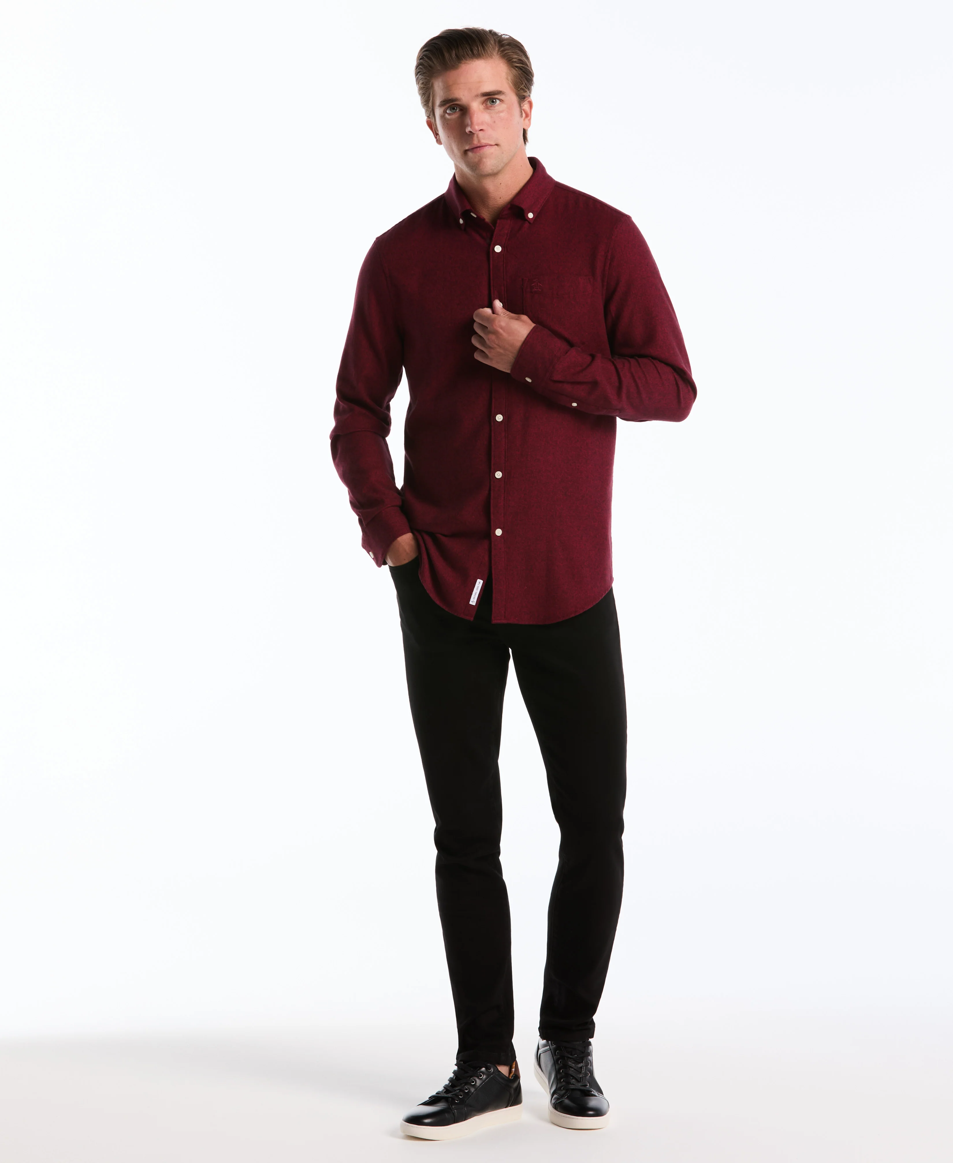 Solid-Colored Flannel Shirt - Image 10