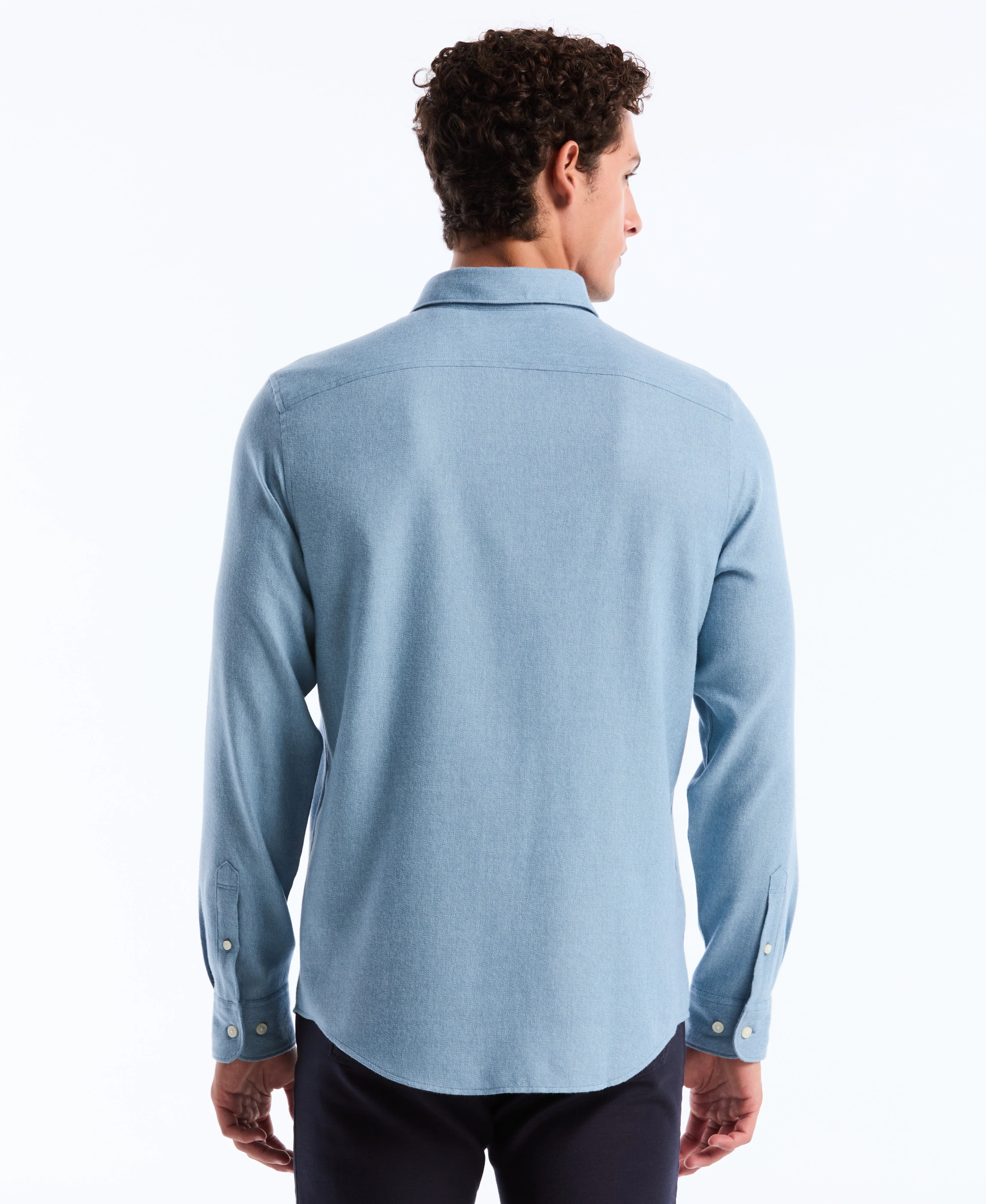 Solid-Colored Flannel Shirt - Image 2