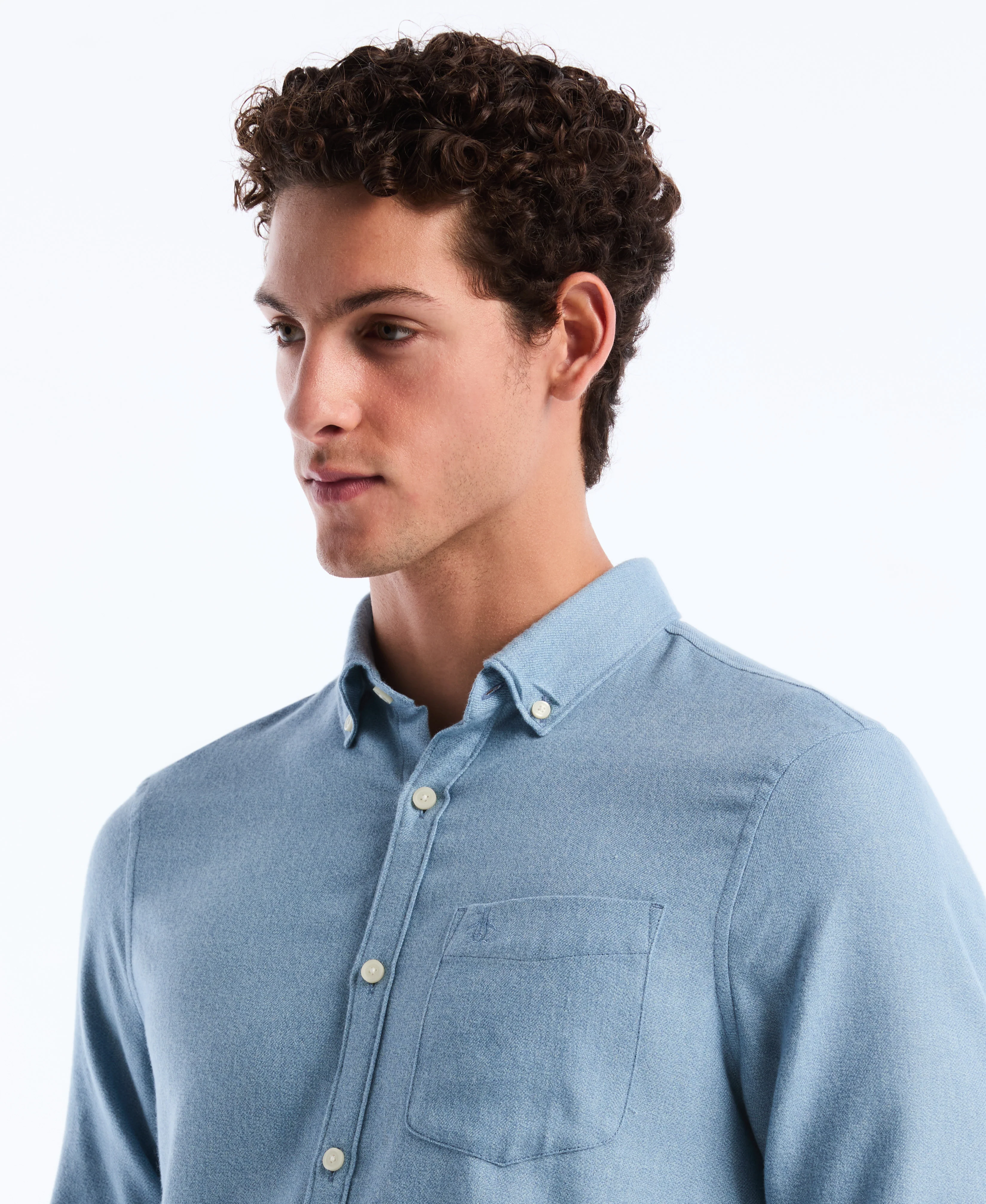Solid-Colored Flannel Shirt - Image 3