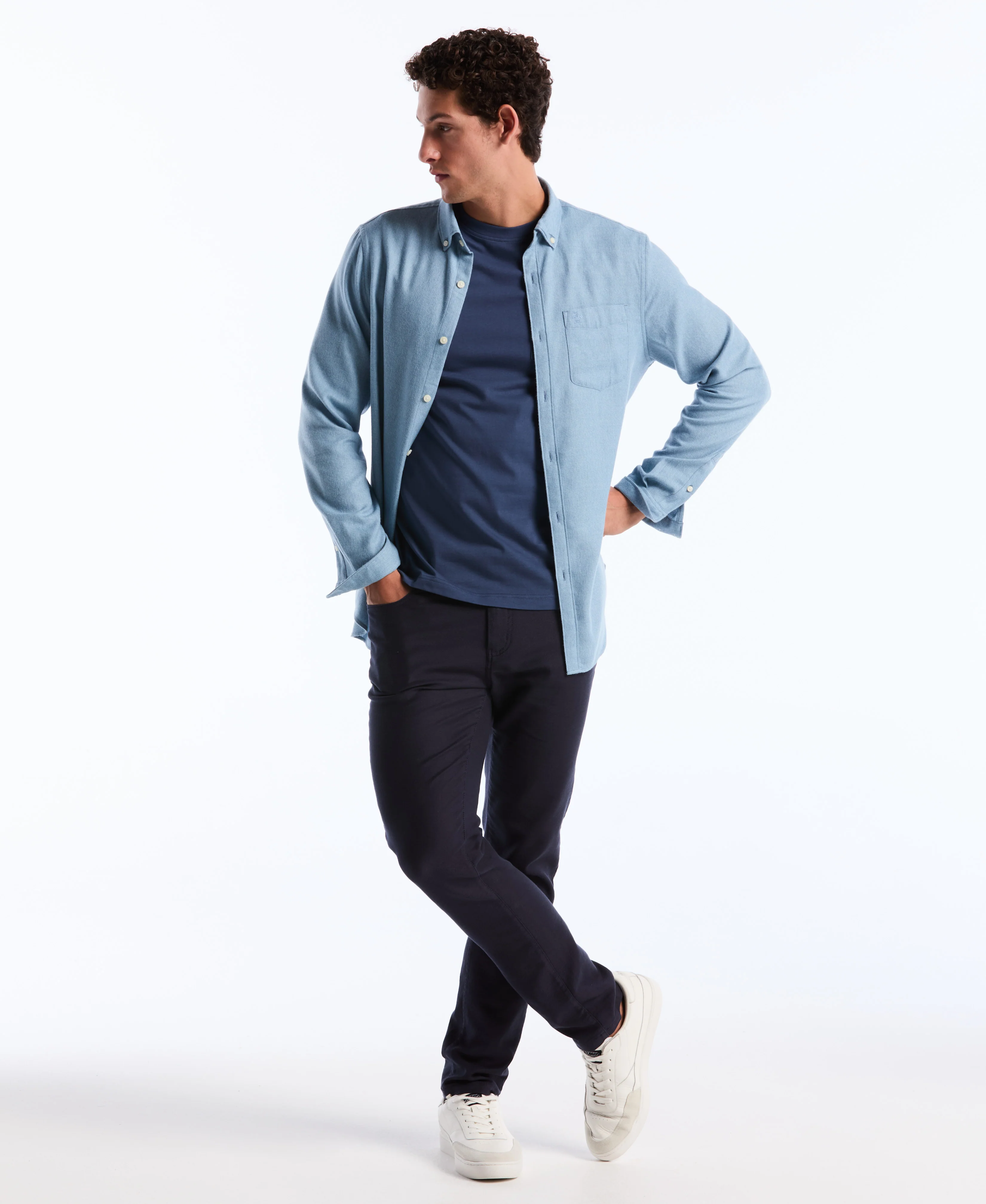 Solid-Colored Flannel Shirt - Image 5
