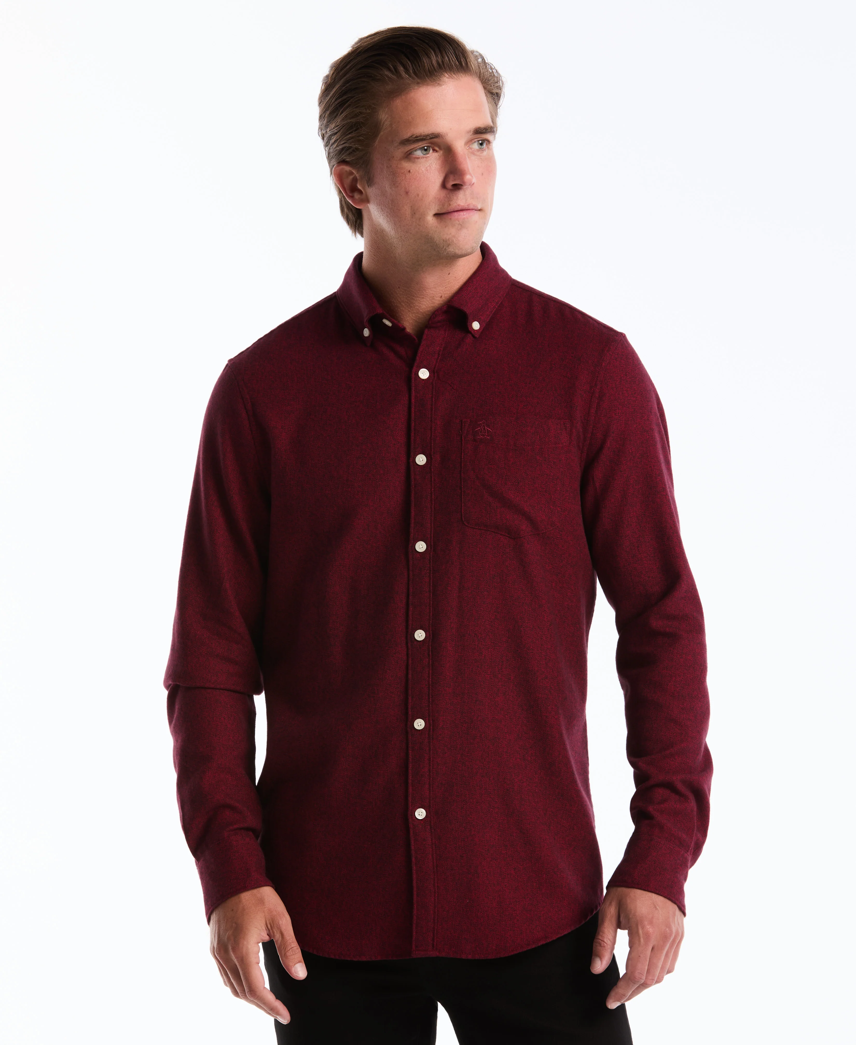 Solid-Colored Flannel Shirt - Image 6