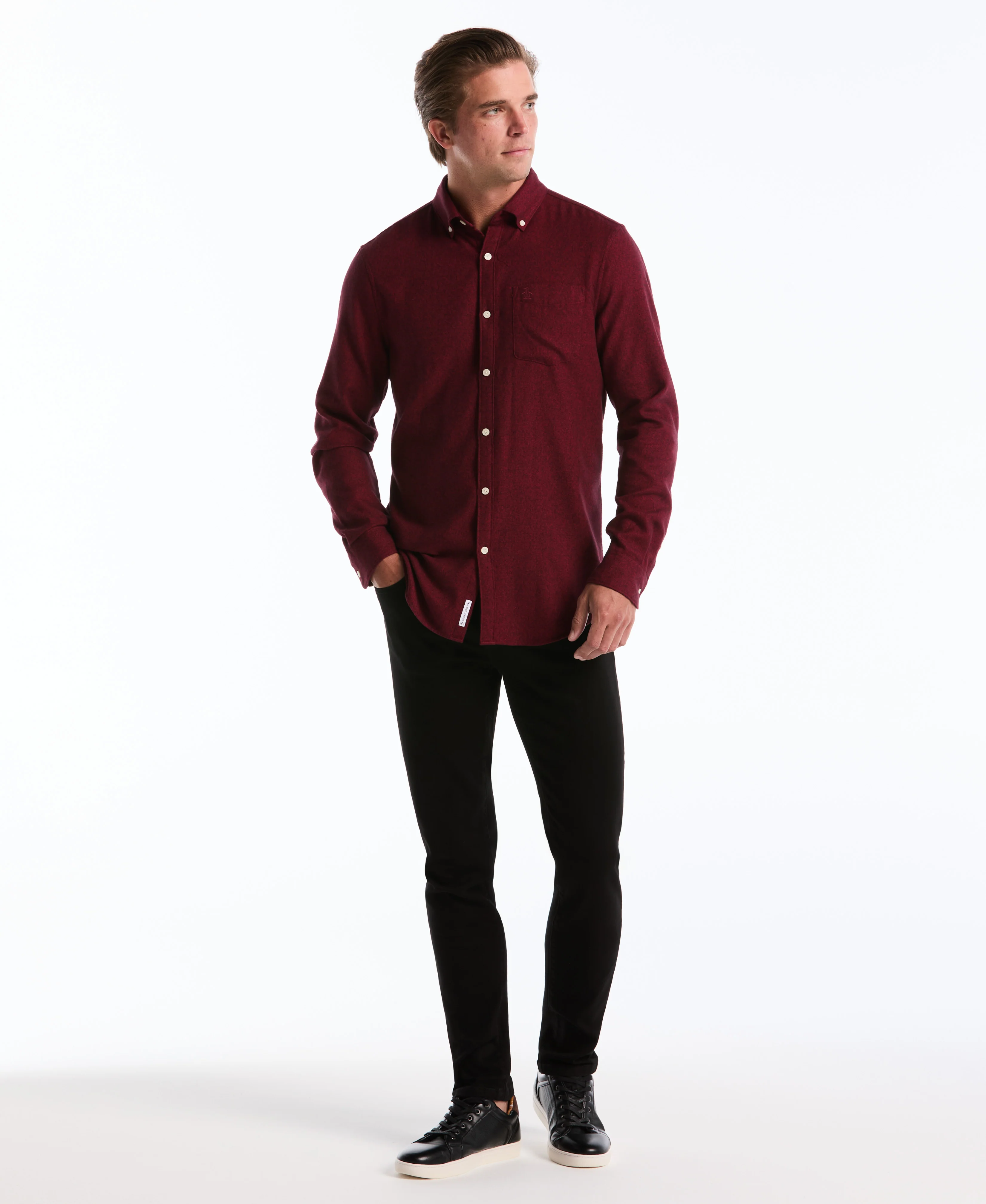 Solid-Colored Flannel Shirt - Image 9