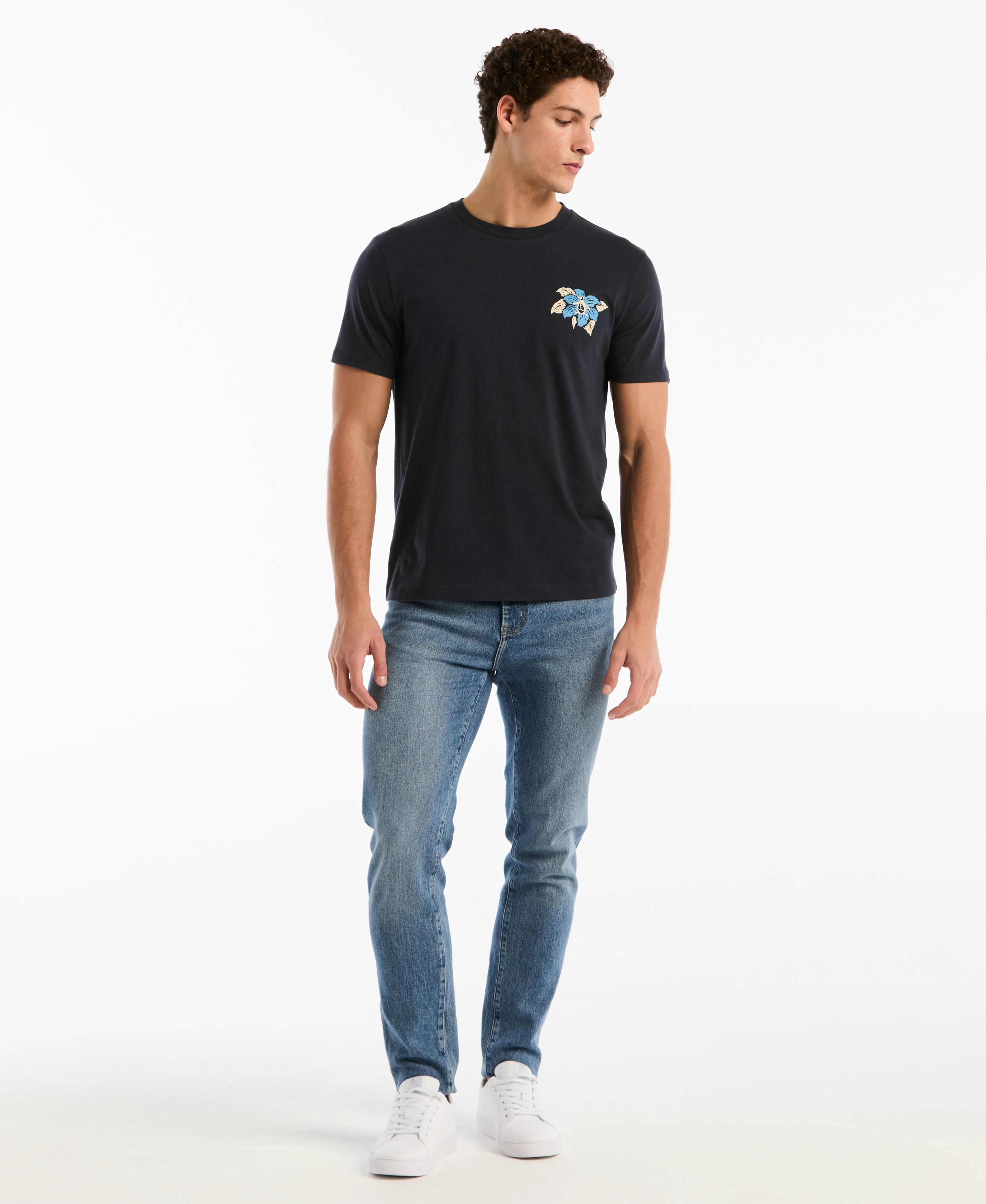 Floral Logo Cotton Graphic Tee - Image 4