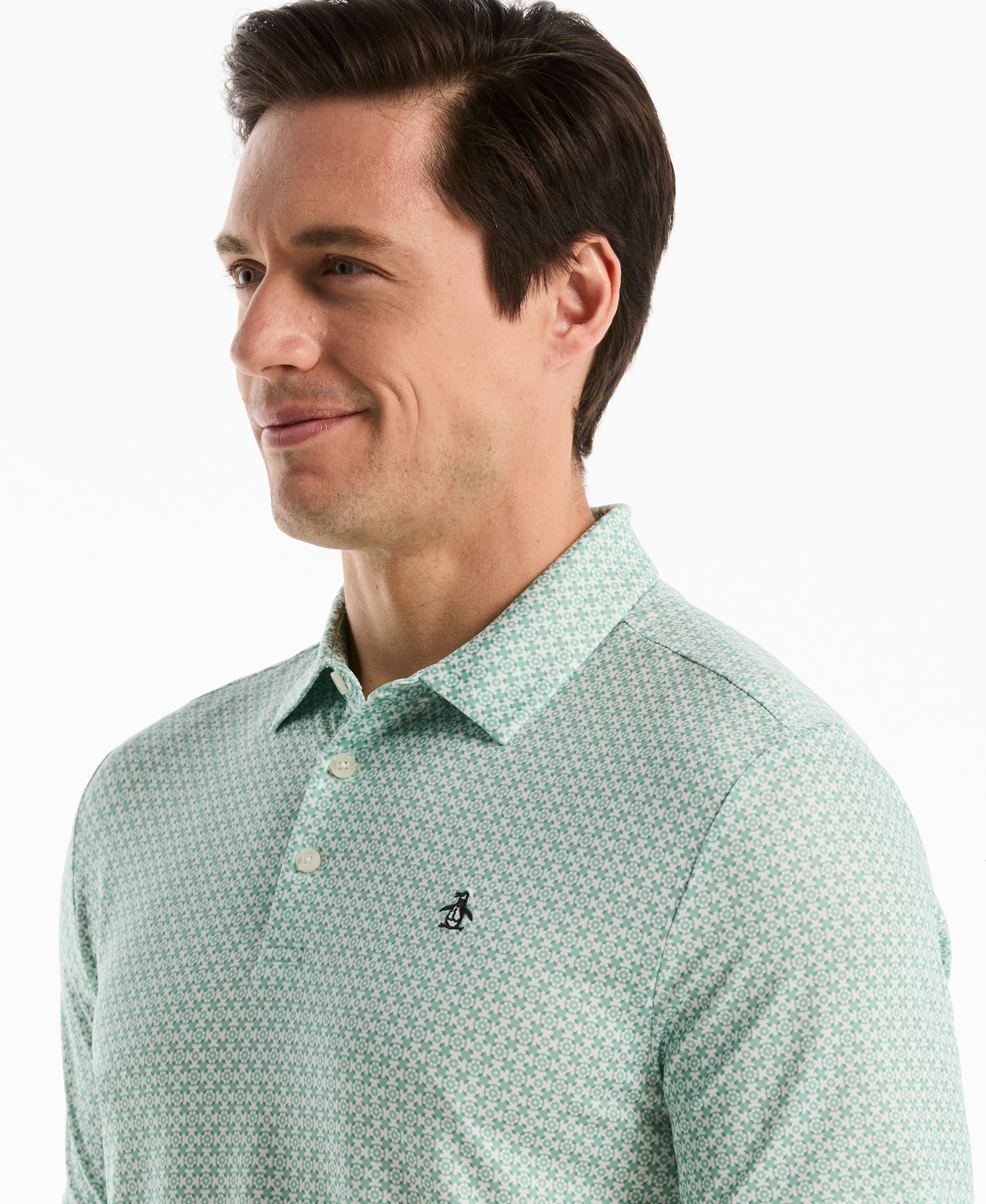 Framed Floral Geo Golf Polo - Image 4