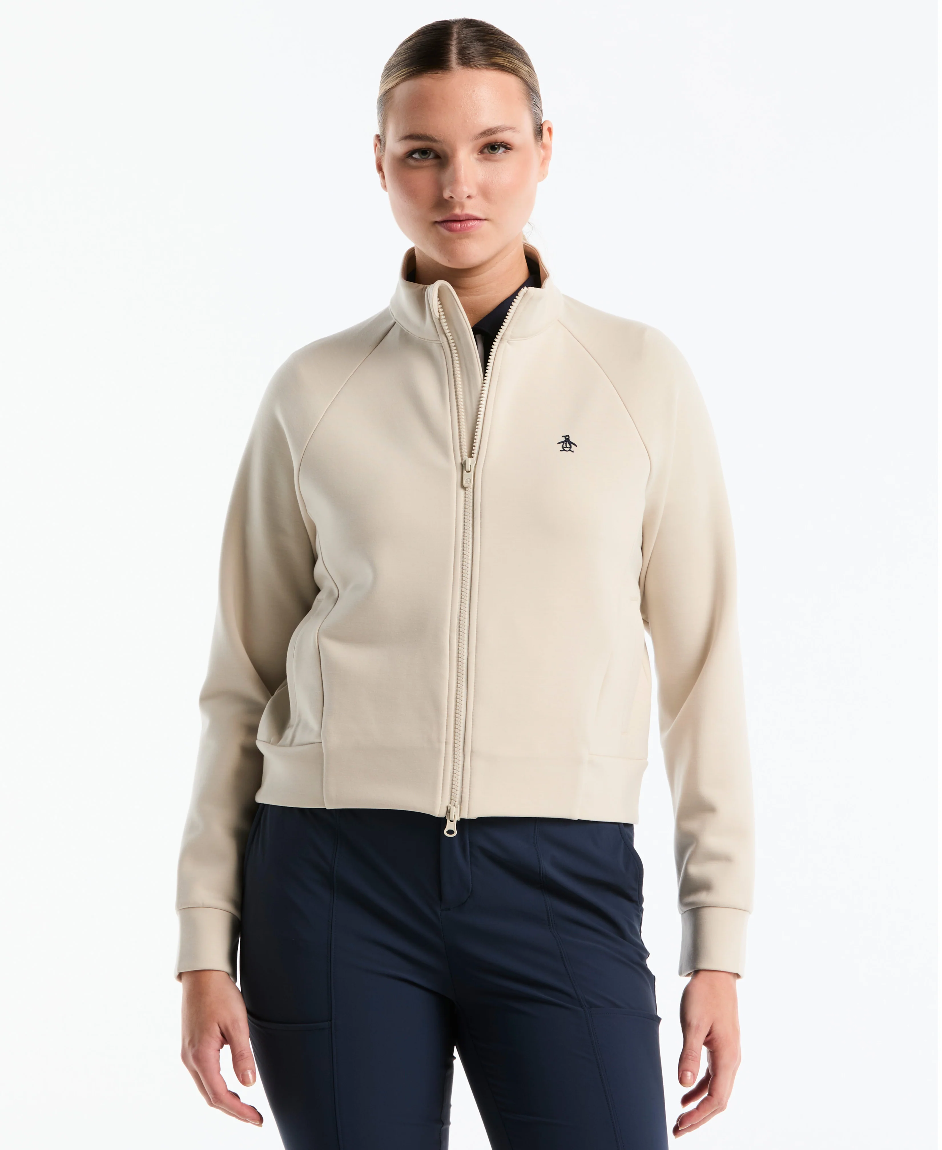 Women's Full-Zip Textured Knit Golf Jacket