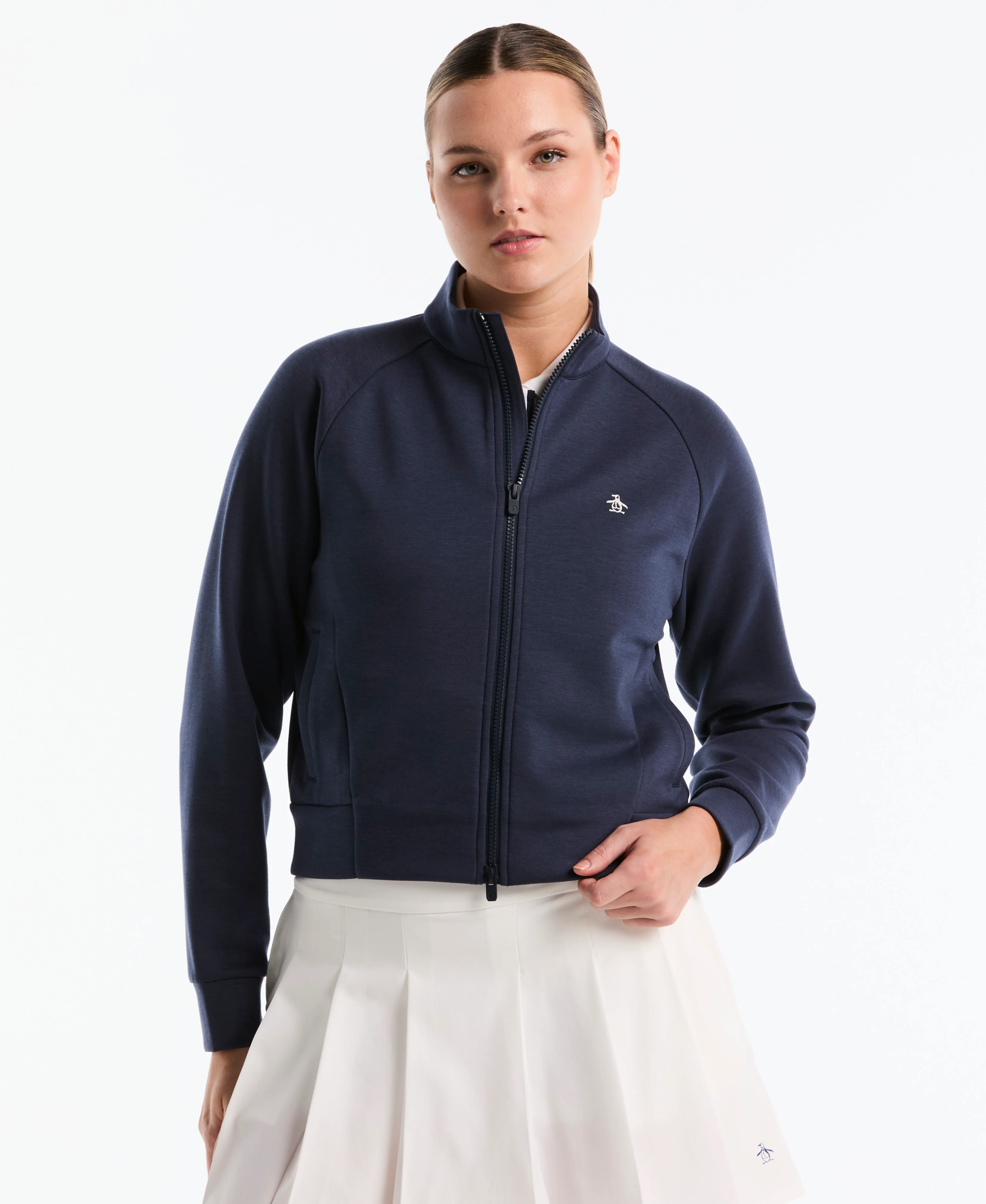 Women's Full-Zip Textured Knit Golf Jacket - Image 5