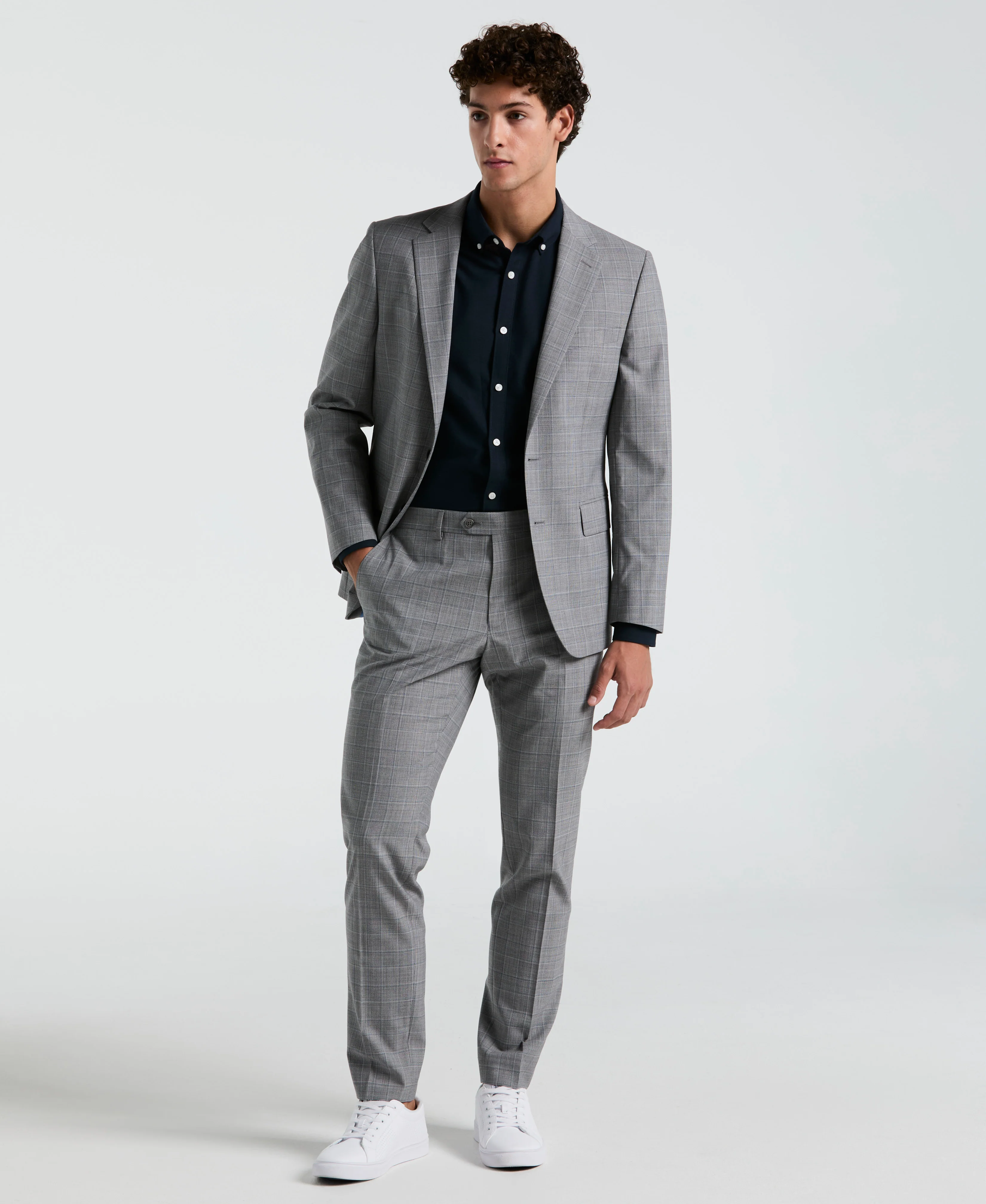 Gray Plaid Suit Separate Jacket - Image 4