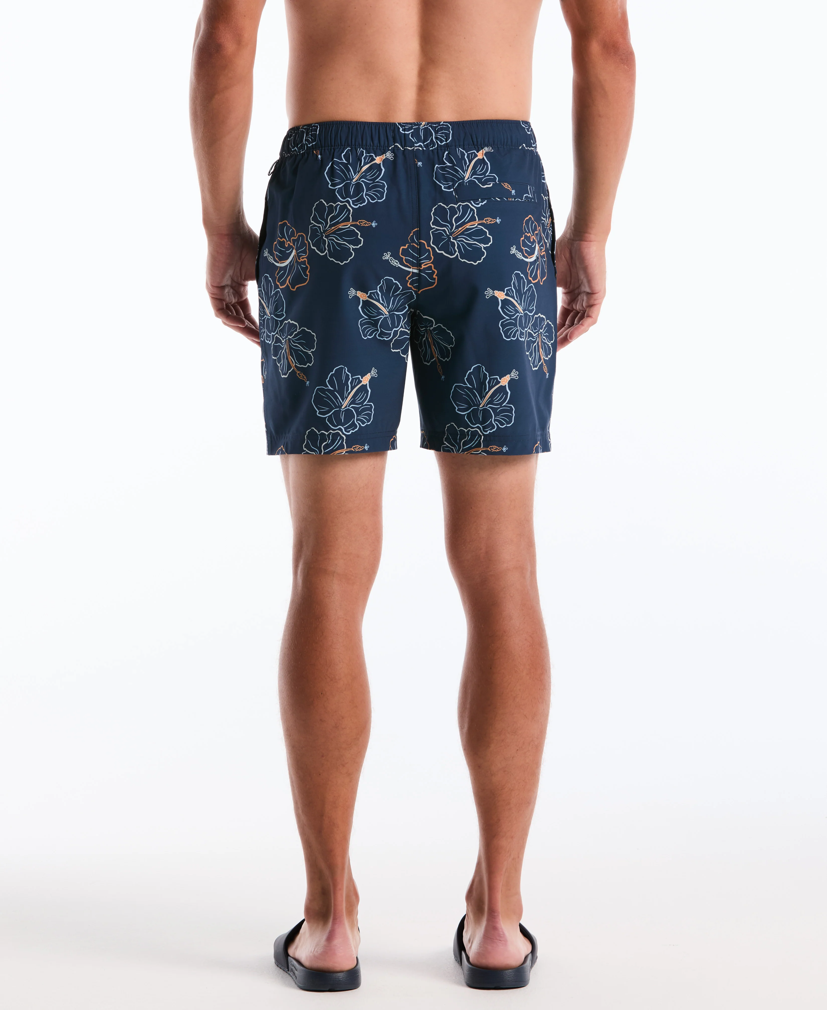7" Hibiscus Flower Print Swim Short - Image 2