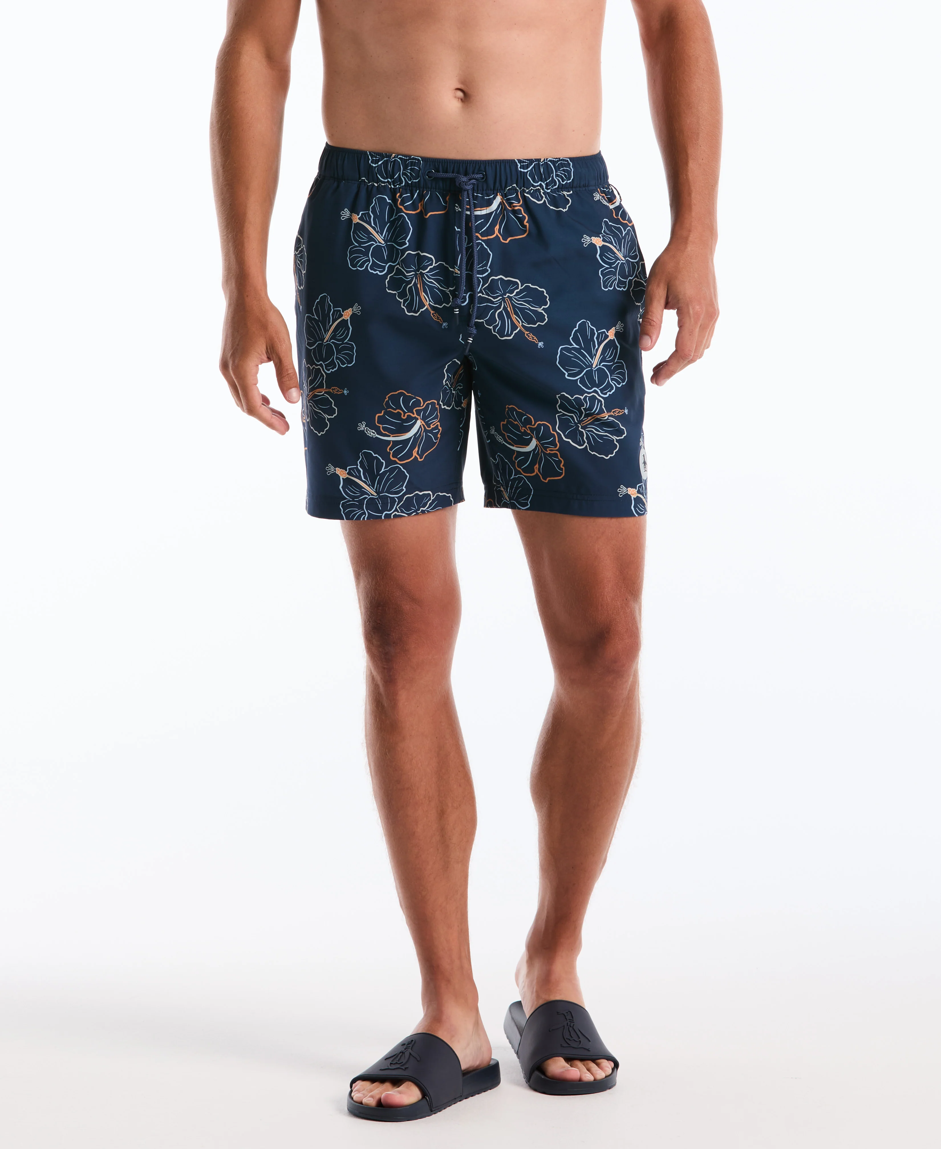 7" Hibiscus Flower Print Swim Short - Image 3