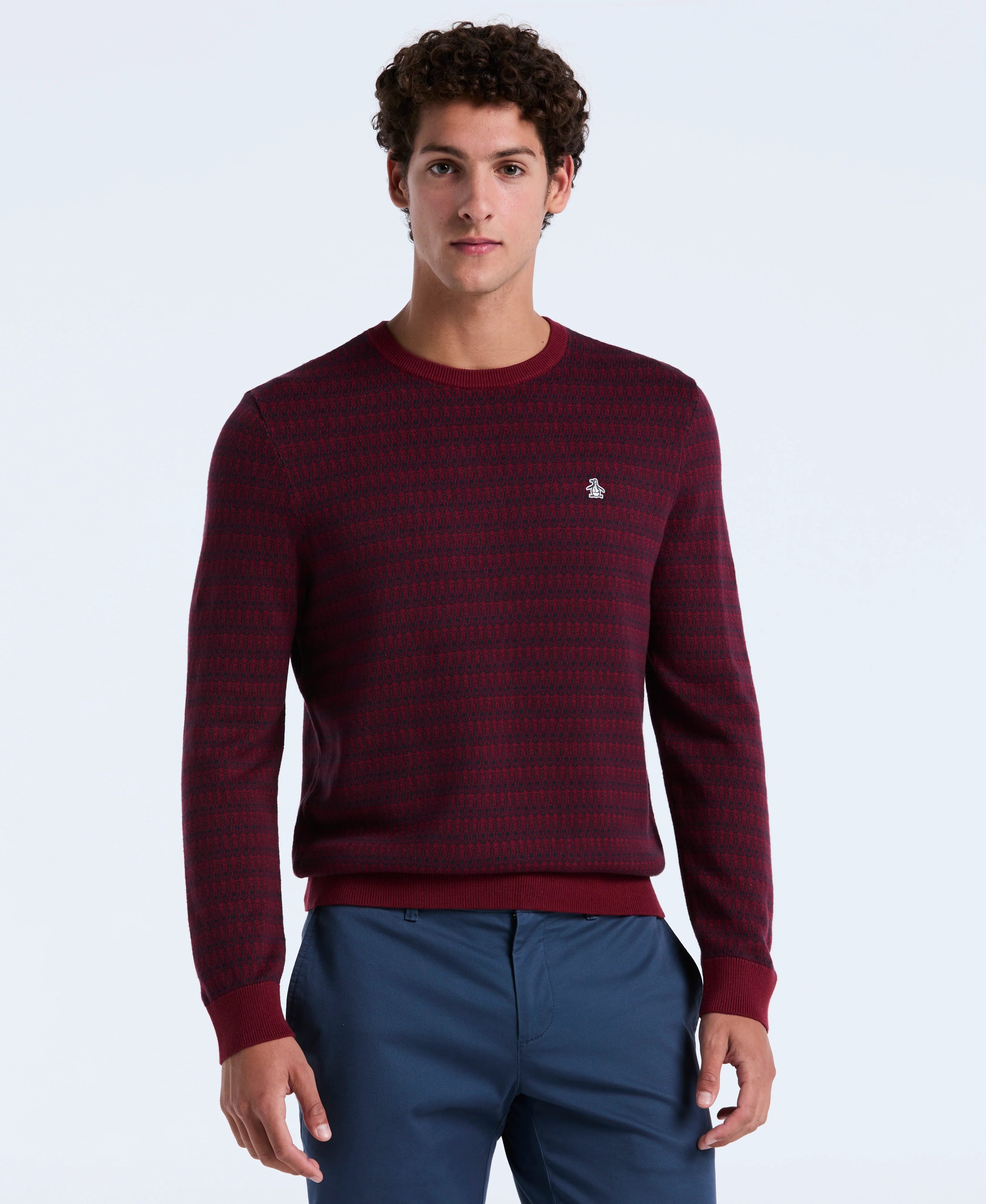 Geo Jacquard Crewneck Sweater
