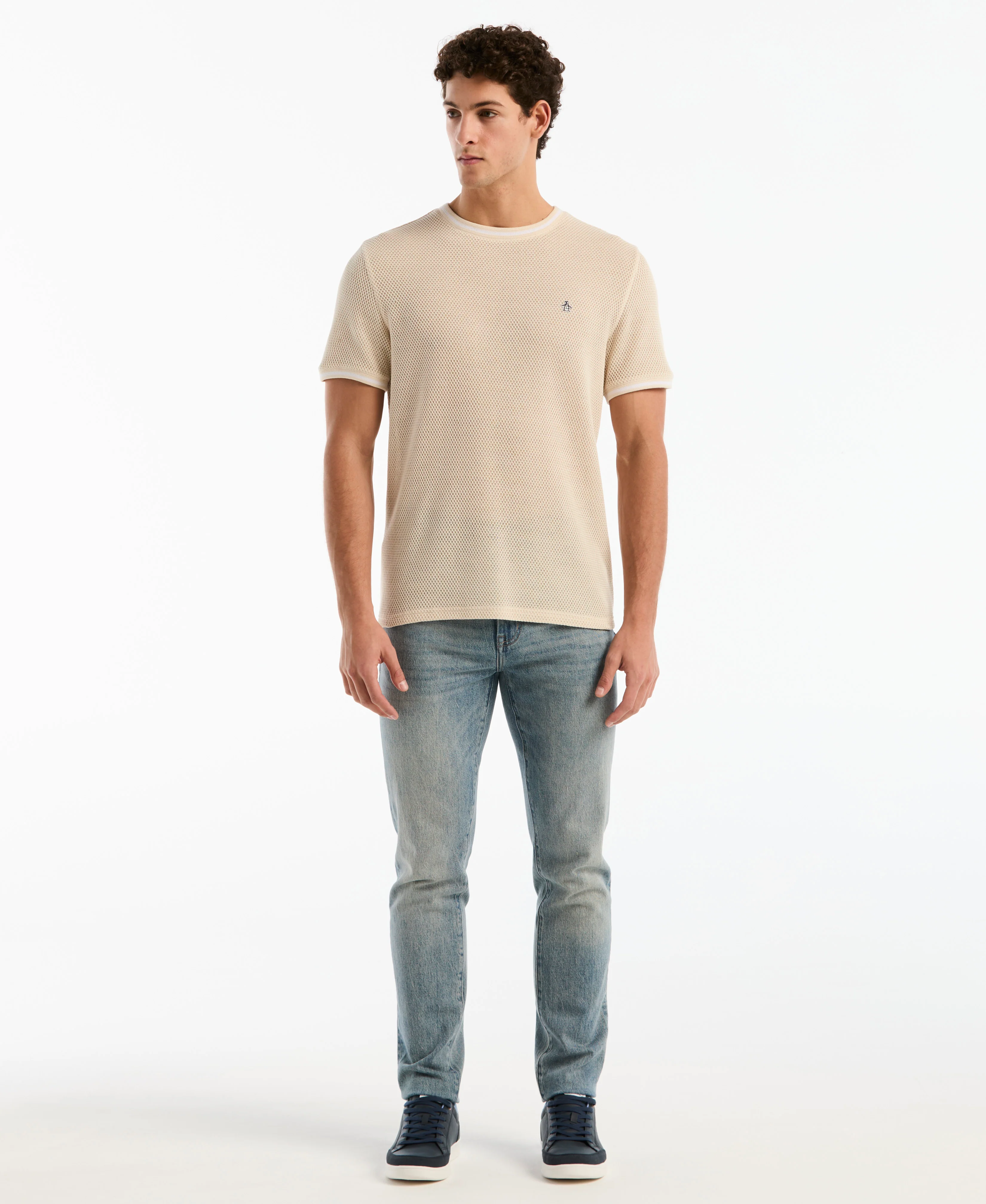 Jacquard Honeycomb Texture Tee - Image 10