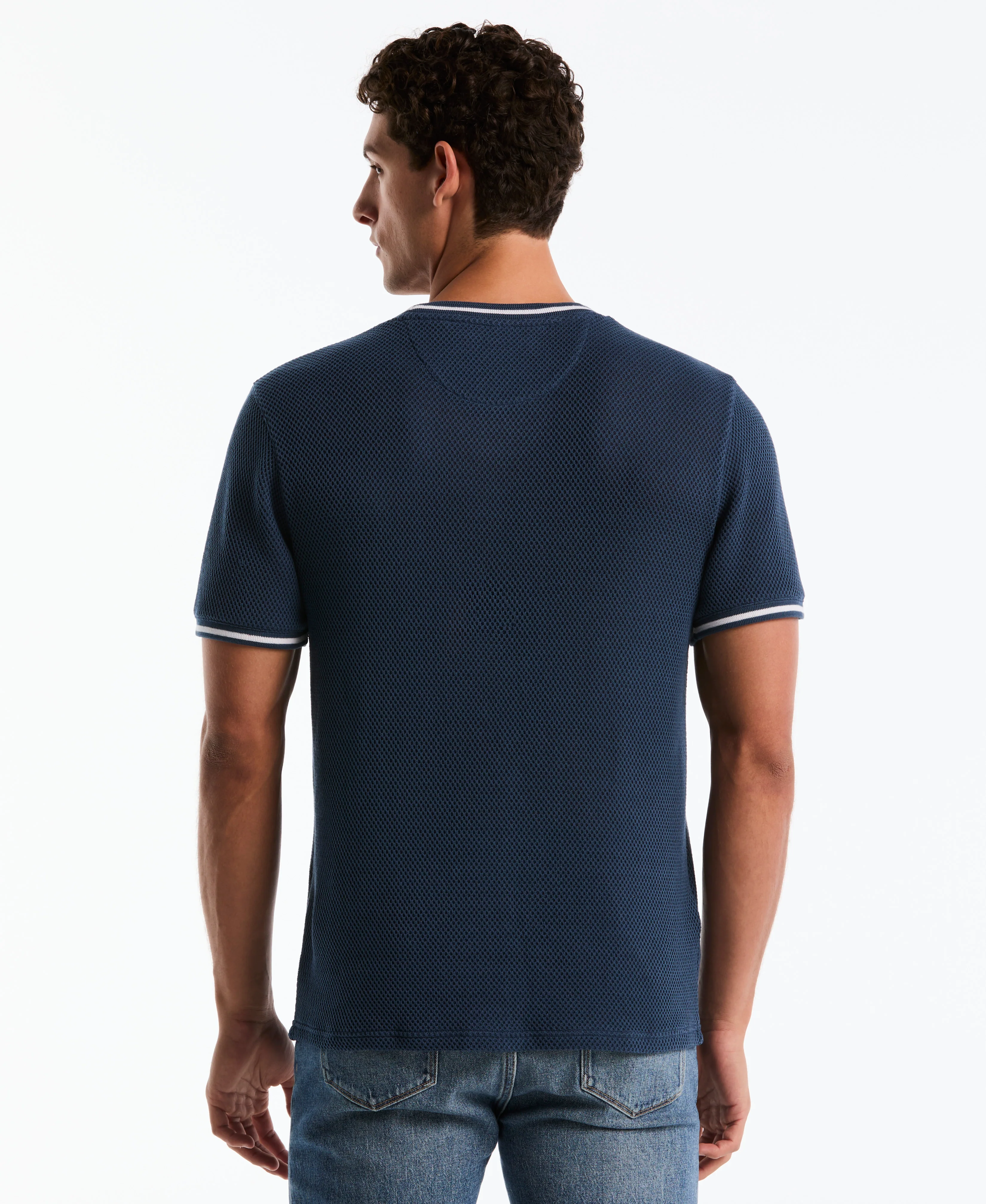 Jacquard Honeycomb Texture Tee - Image 12