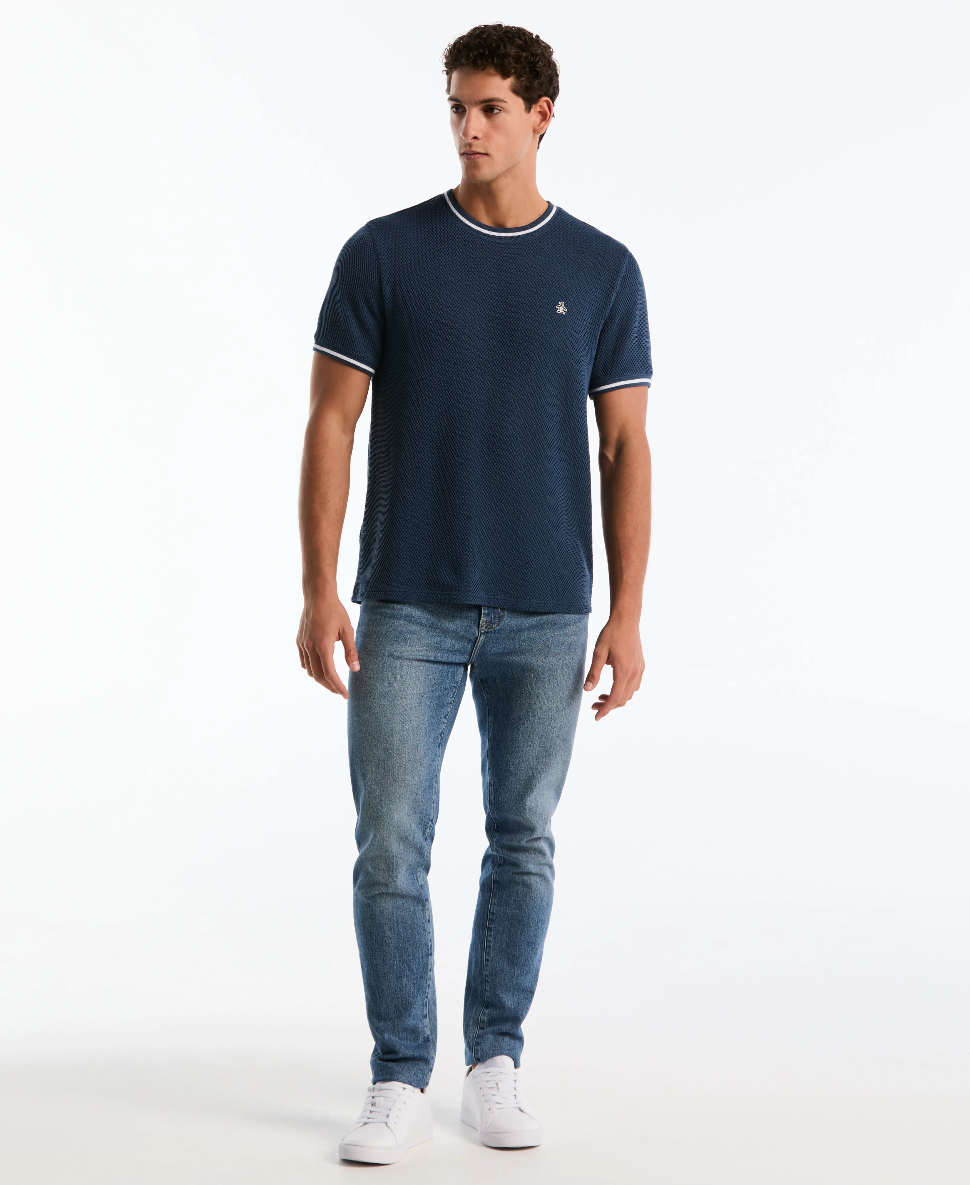 Jacquard Honeycomb Texture Tee - Image 14
