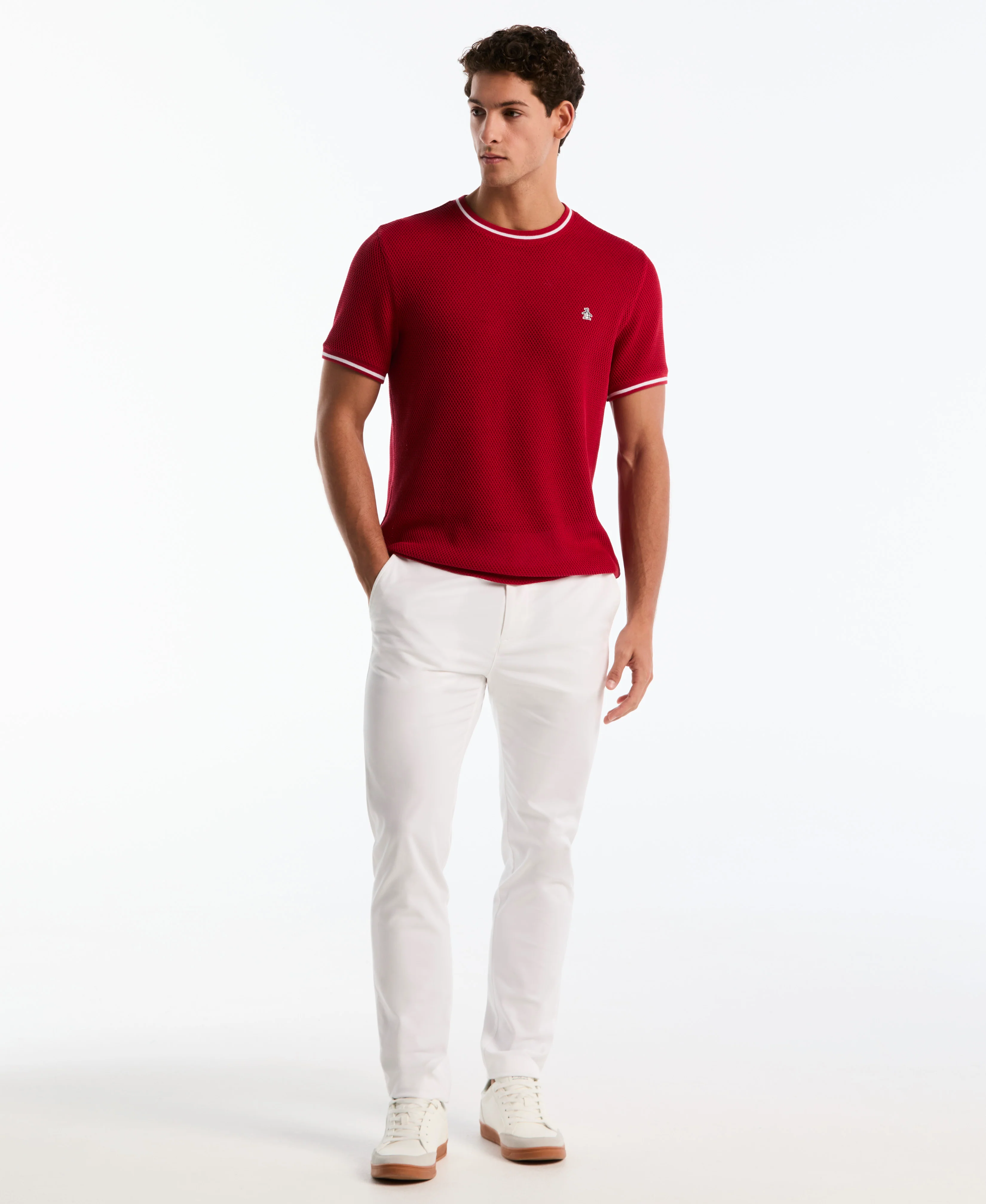 Jacquard Honeycomb Texture Tee - Image 4