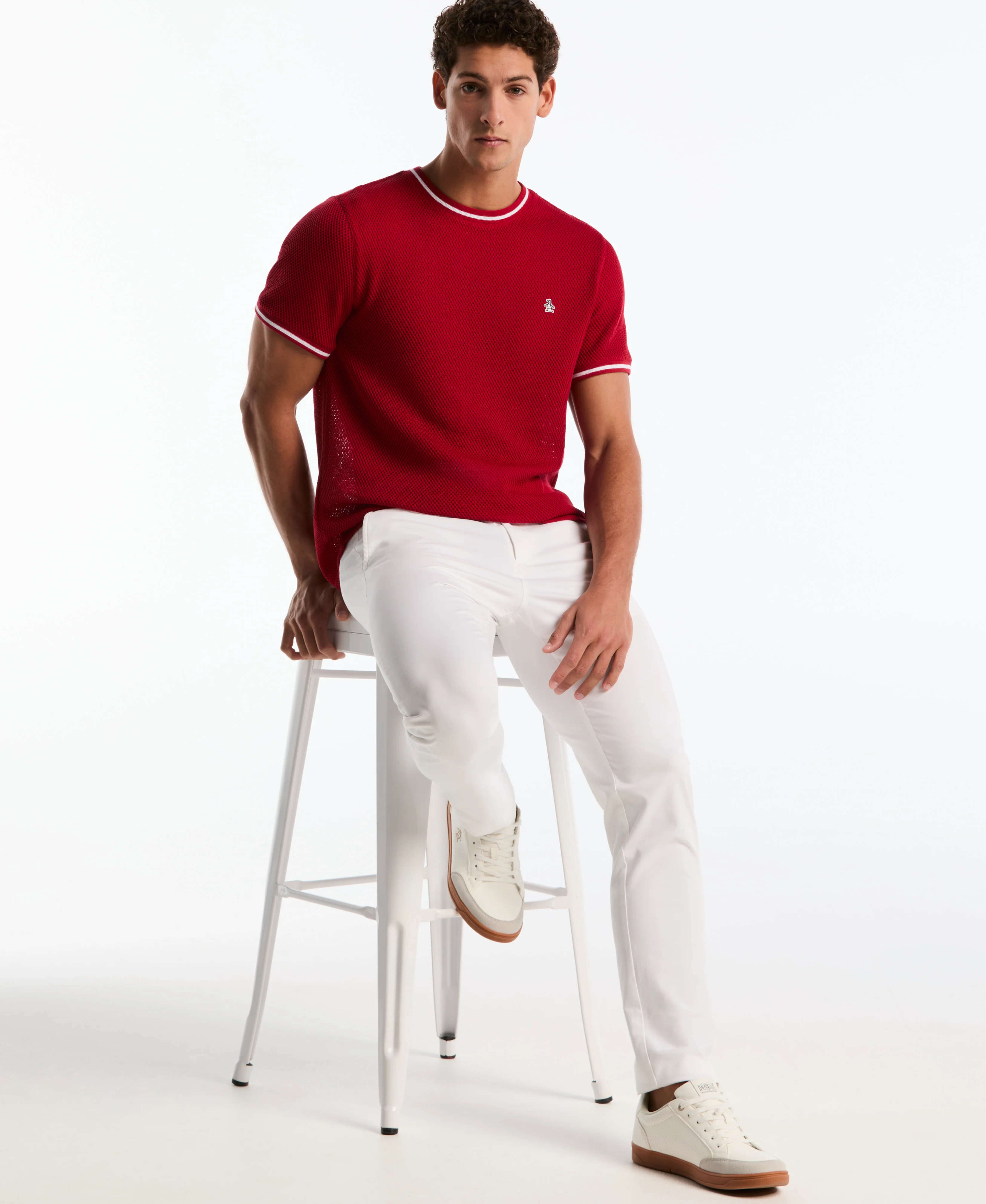 Jacquard Honeycomb Texture Tee - Image 5