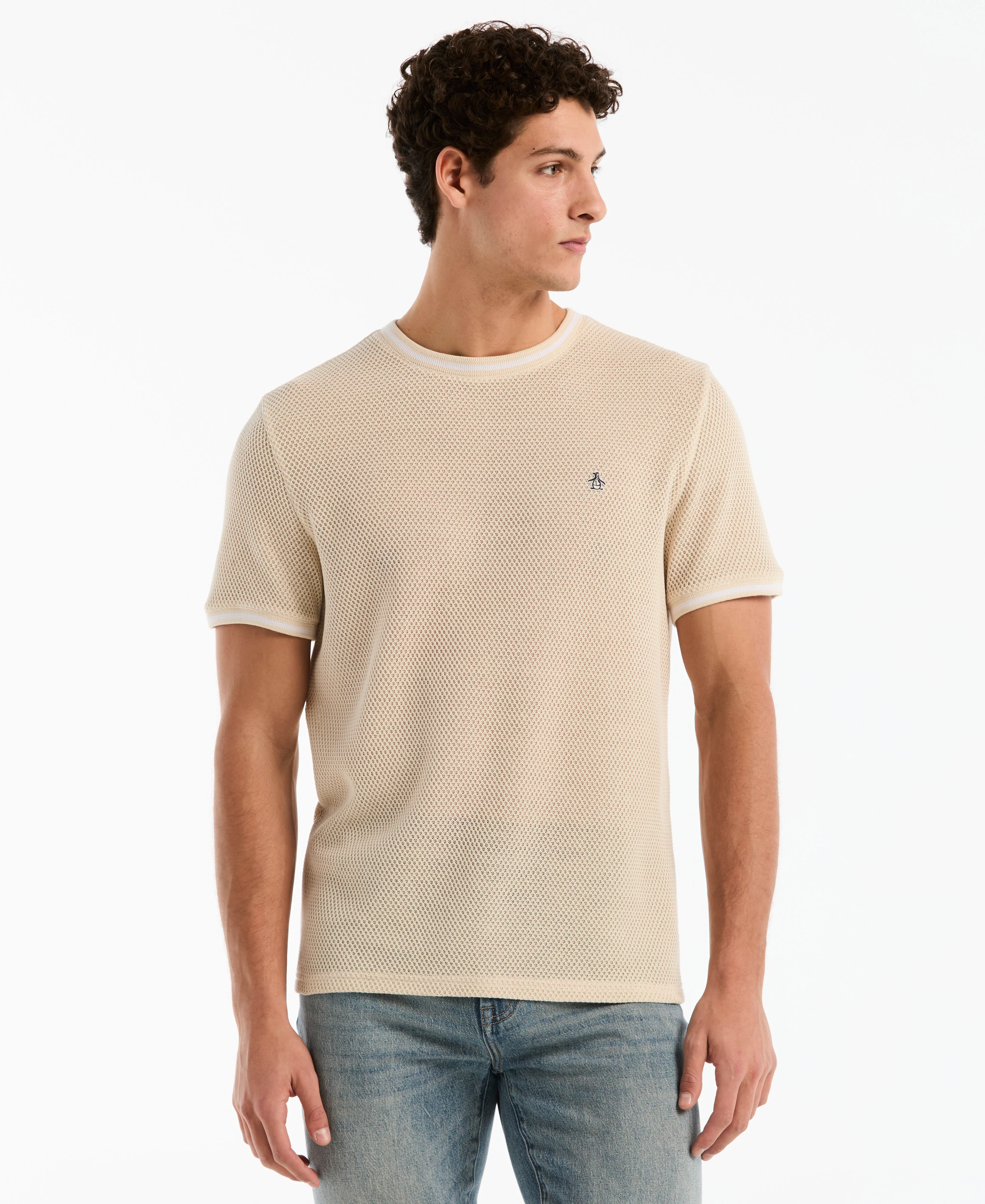 Jacquard Honeycomb Texture Tee - Image 6