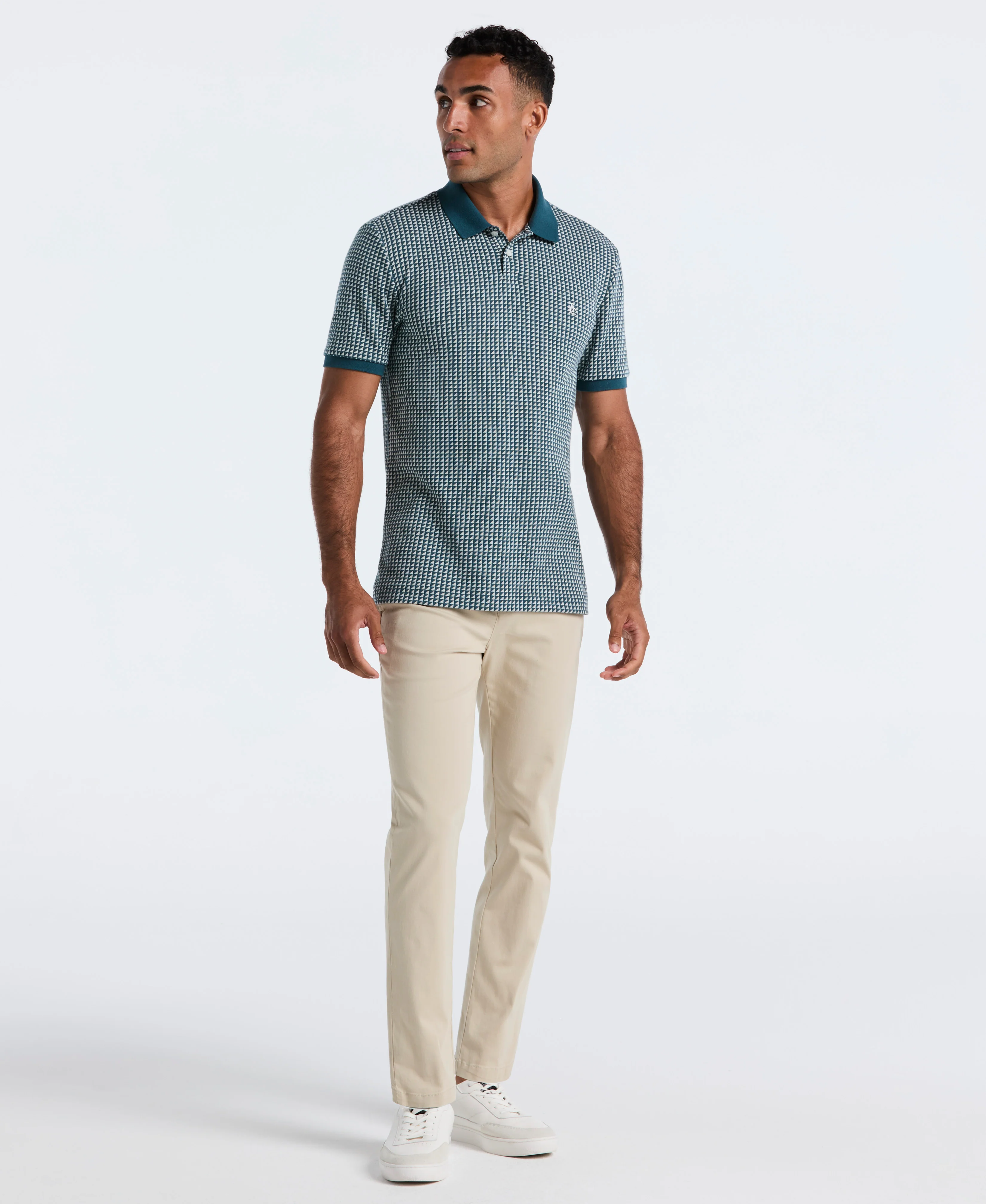 Jacquard Ribbed Triangle Polo - Image 4