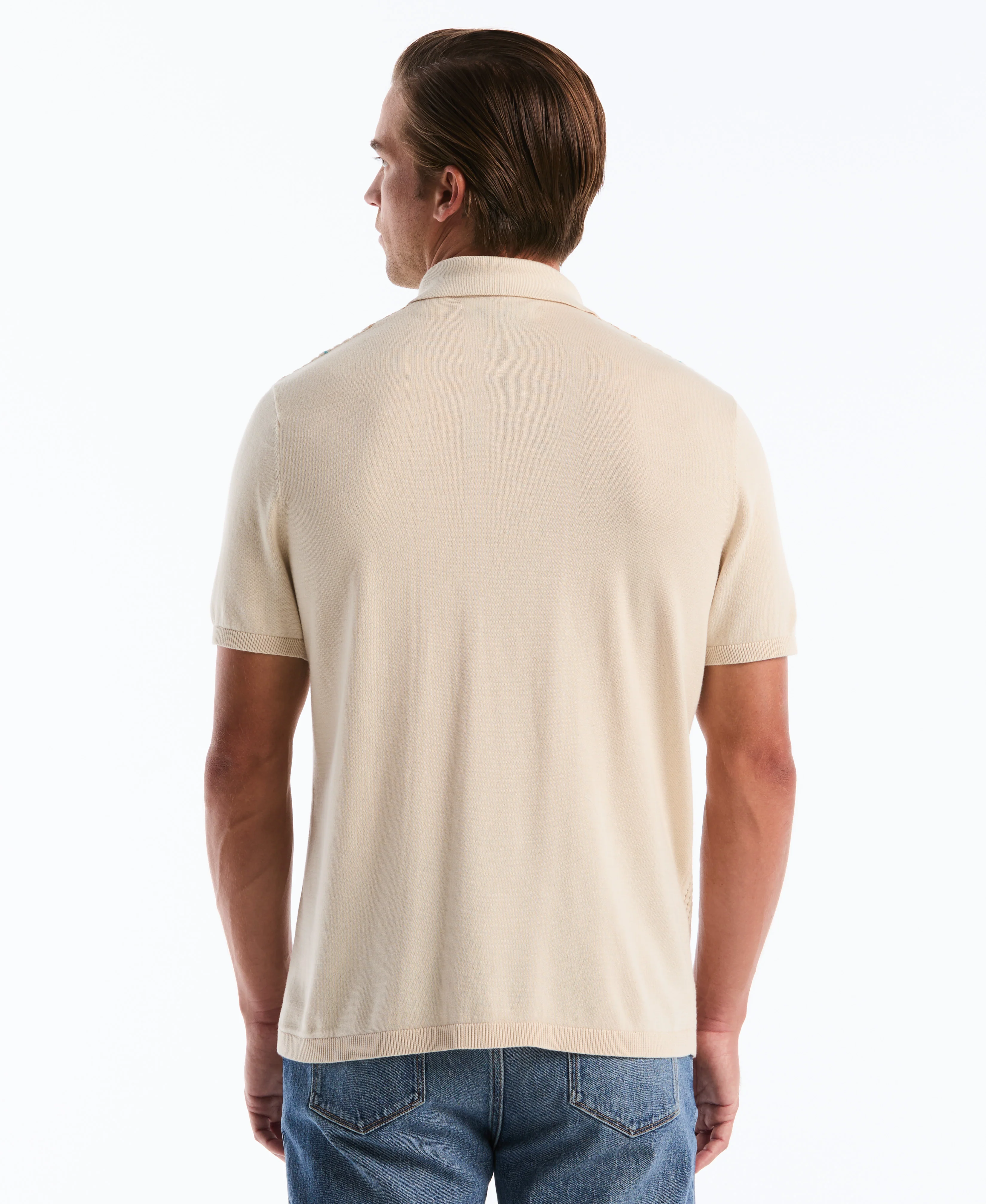 Vertical Striped Button-Up Sweater Polo - Image 6