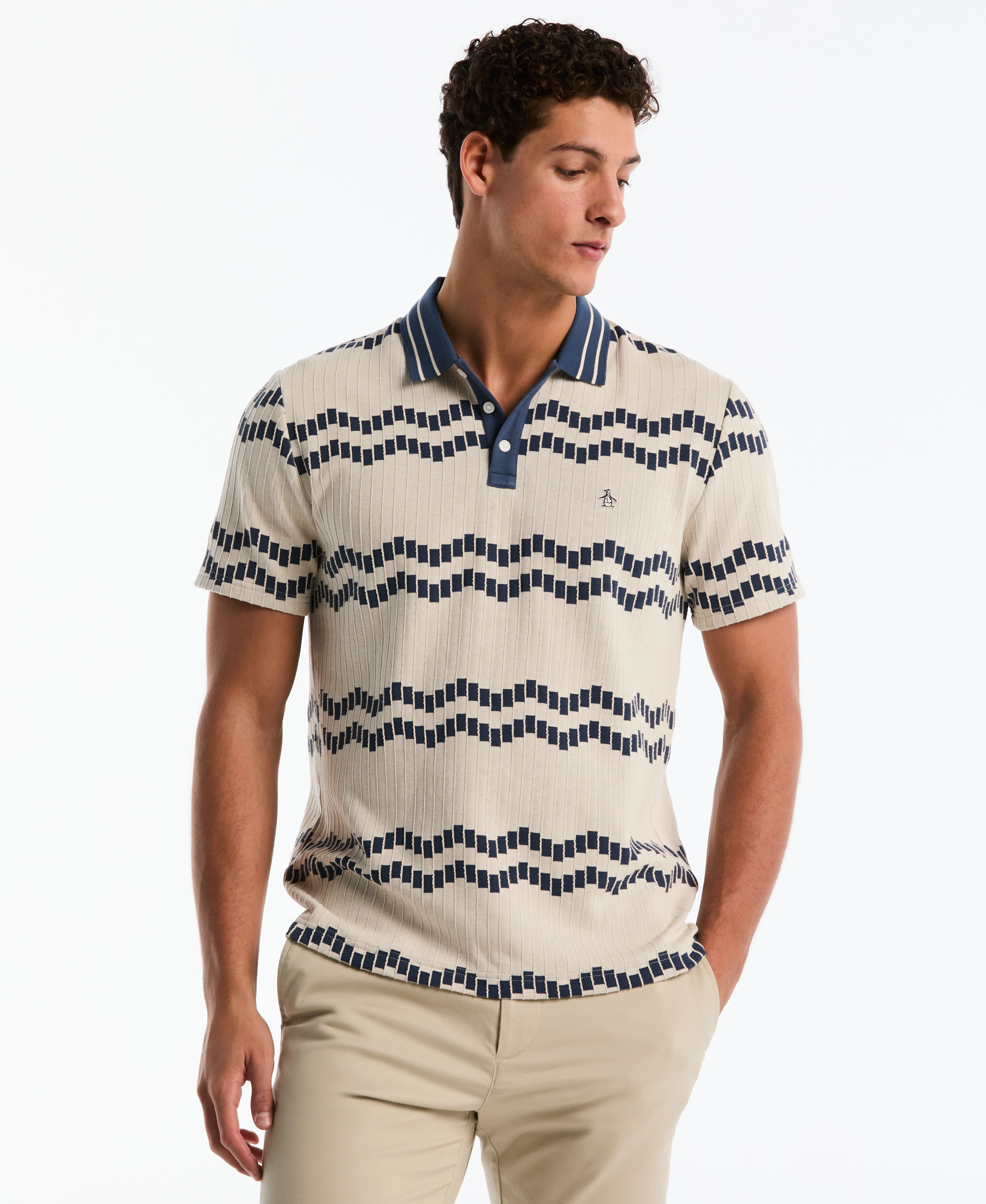 Jacquard Wavy Tiles Polo