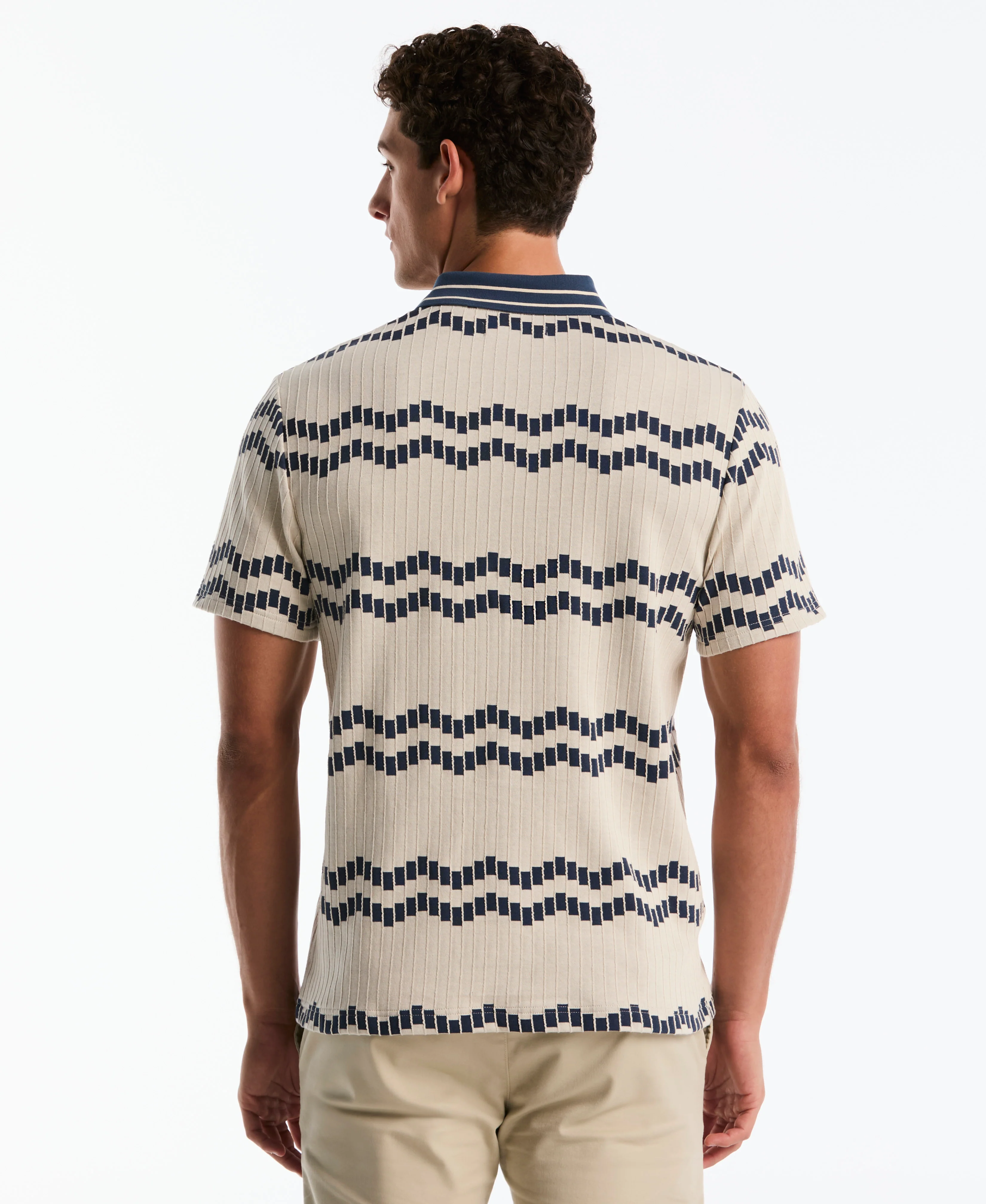 Jacquard Wavy Tiles Polo - Image 2